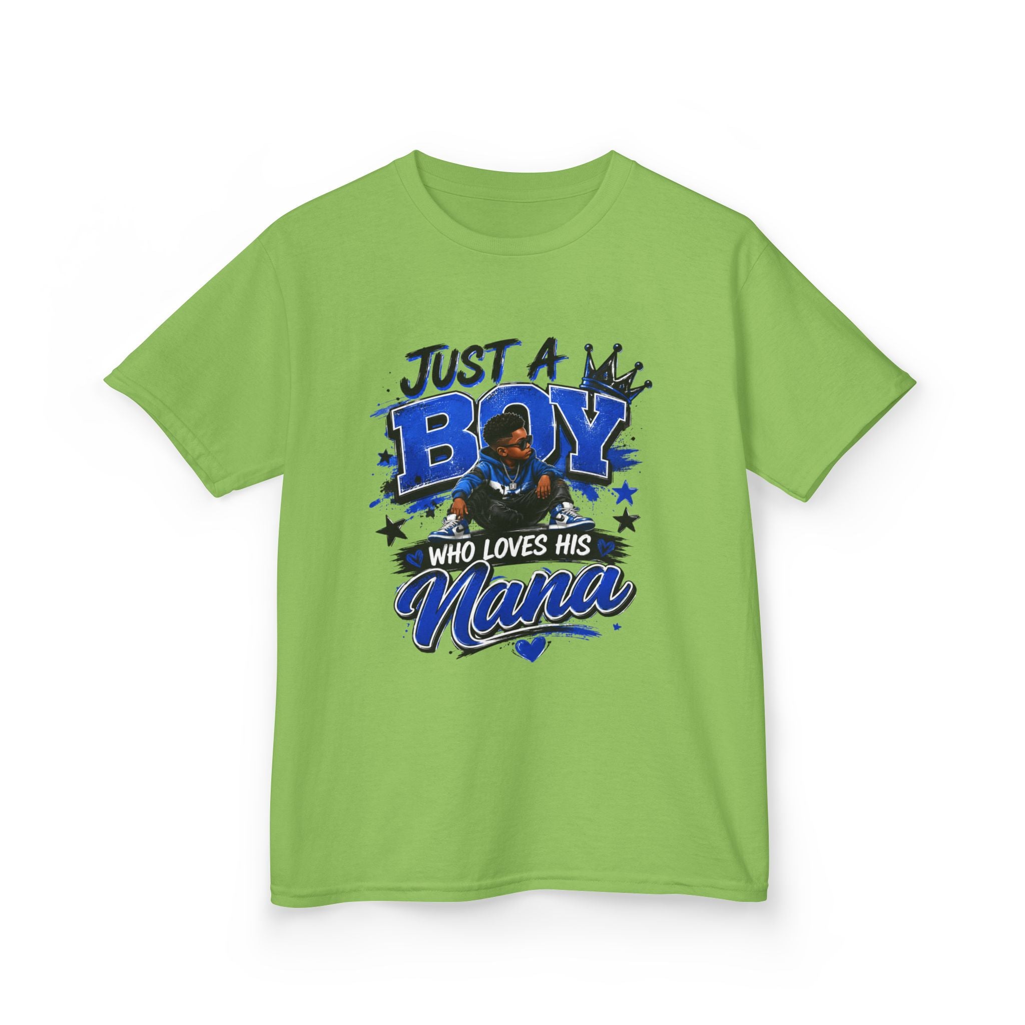Just a Boy Who Loves His Nana T-Shirt | Hip Hop Kids Graphic Tee | Nana Gift Shirt for Boys