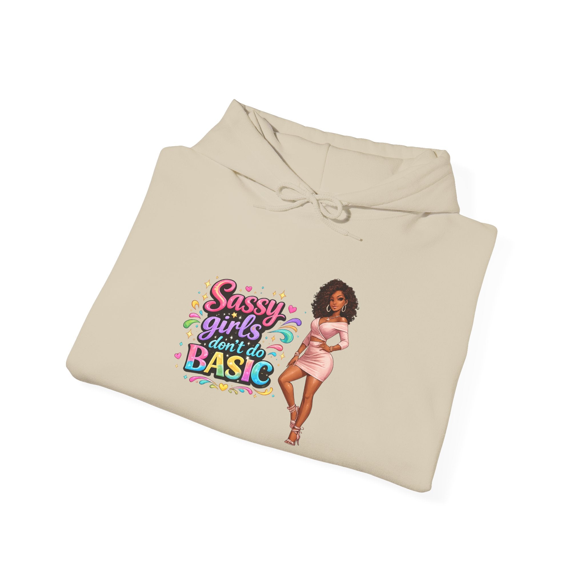 Sassy Girl Isn’t Basic Hoodie – Cute Afro Girl Graphic Sweatshirt