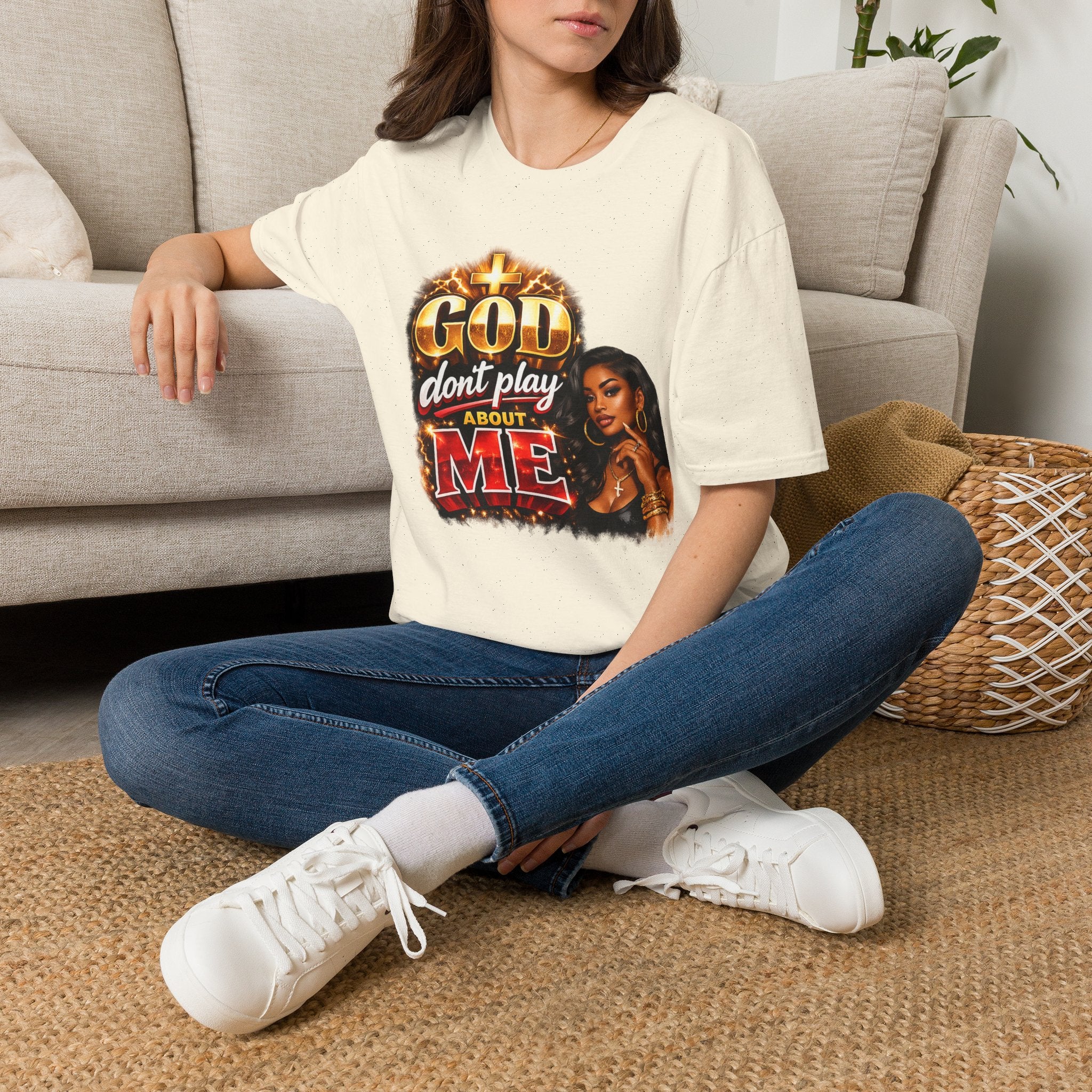 God Don't Play About Me T-Shirt | Faith & Confidence Tee | Bold Black Woman Graphic Tee