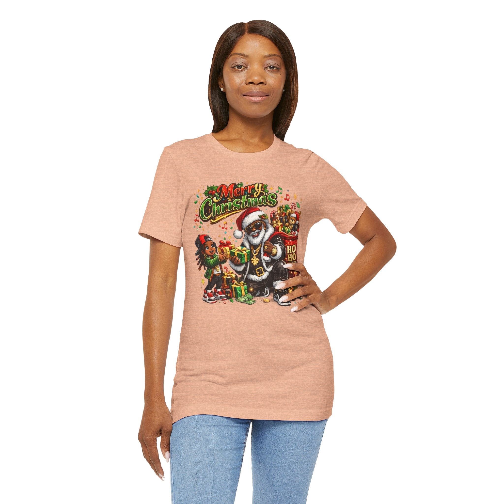 Black Santa Merry Christmas Shirt – Hip Hop Santa Gift Tee | Melanin Family Holiday Shirt