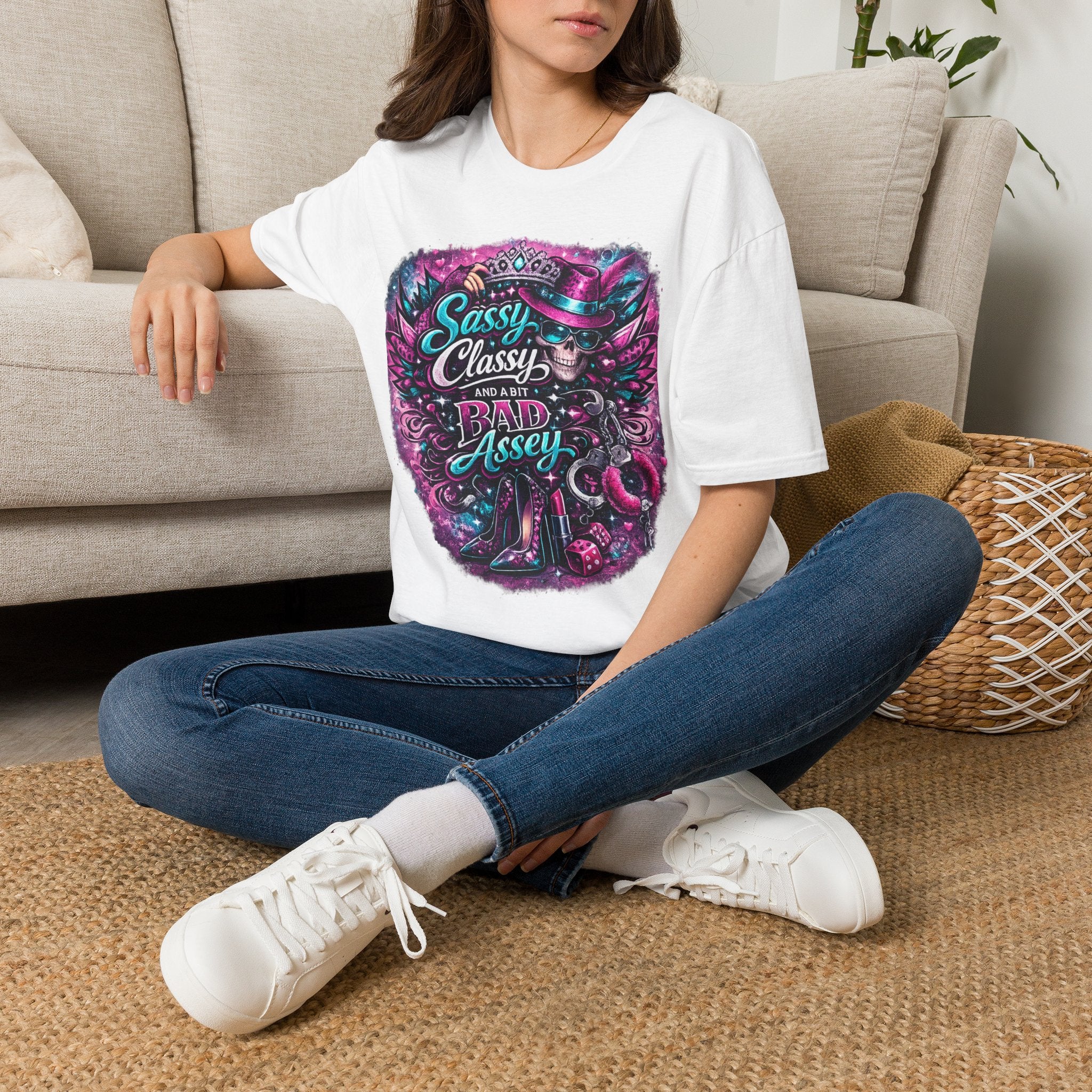 Sassy Classy And A Bit Bad Assey T-Shirt | Skeleton Queen Women's Graphic Tee