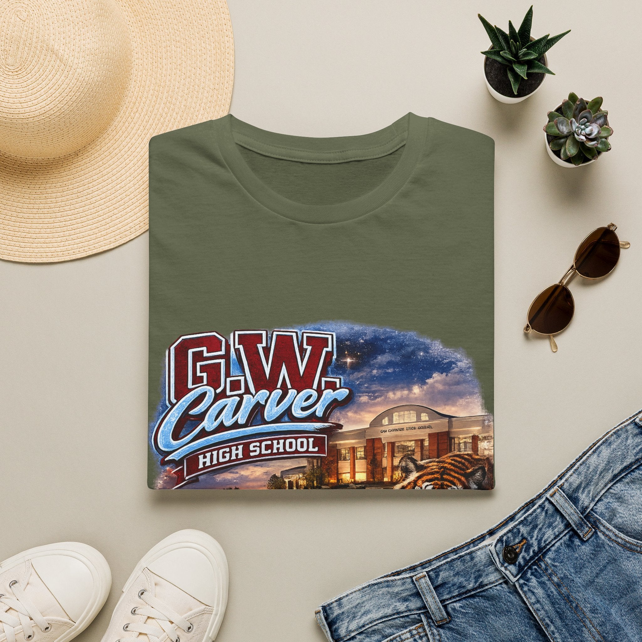 G.W. Carver High School Tigers T-Shirt | On Da Hill School Spirit Tee | Columbus GA Tiger Pride Graphic Tee