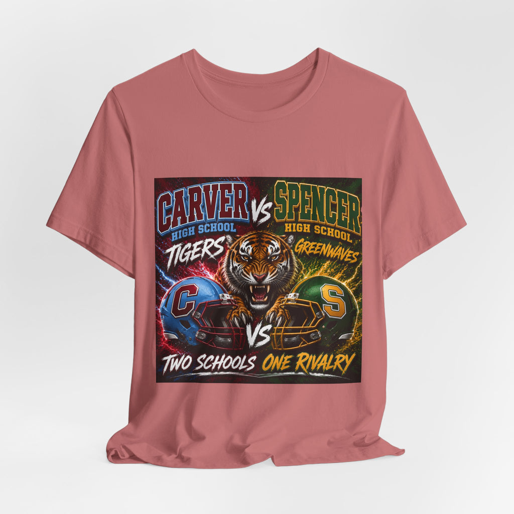 Carver vs Spencer High School Rivalry T-Shirt | Tigers vs Greenwaves Two Schools One Rivalry Tee