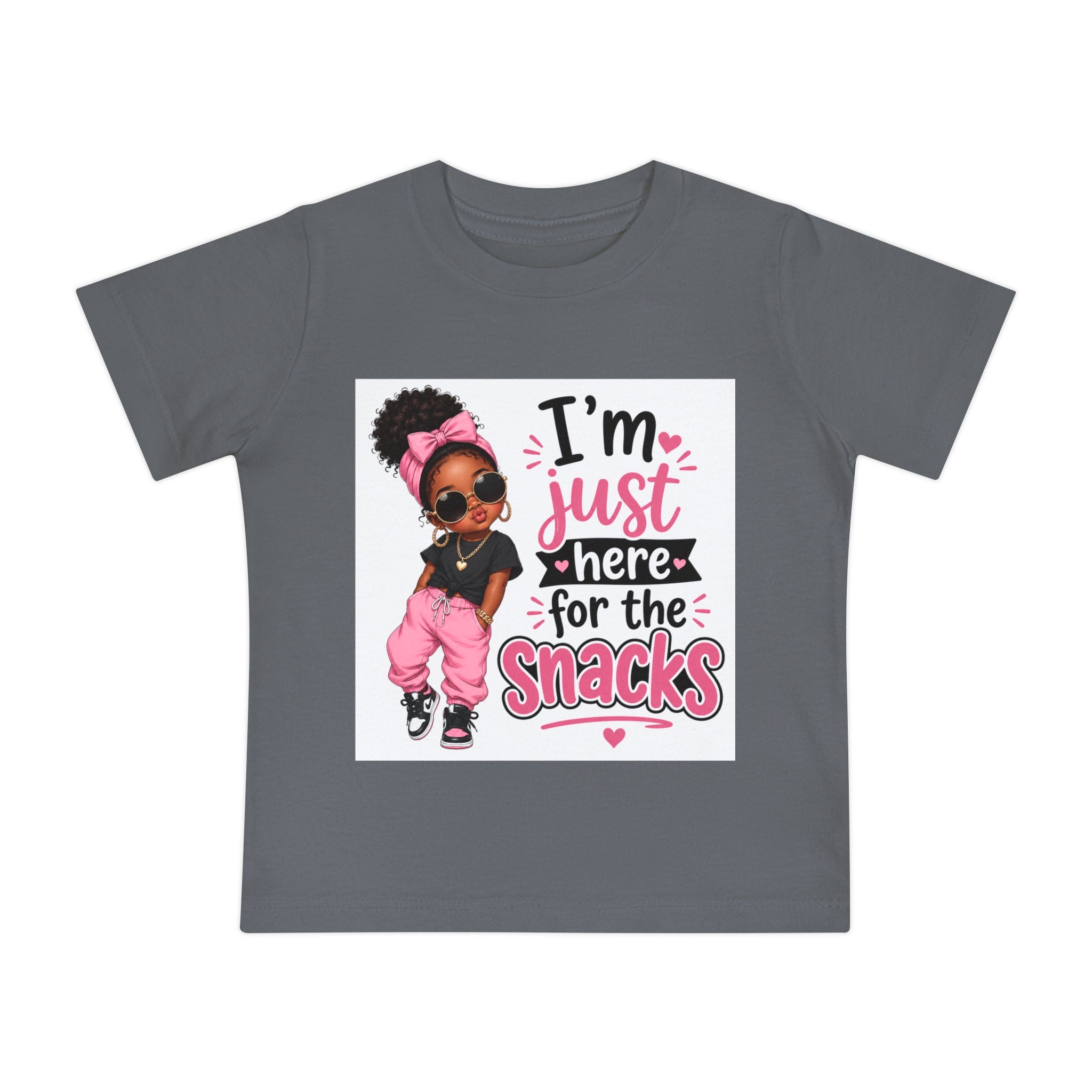 Hip Hop Baby "I'm Just Here for the Snacks" Short Sleeve T-Shirt
