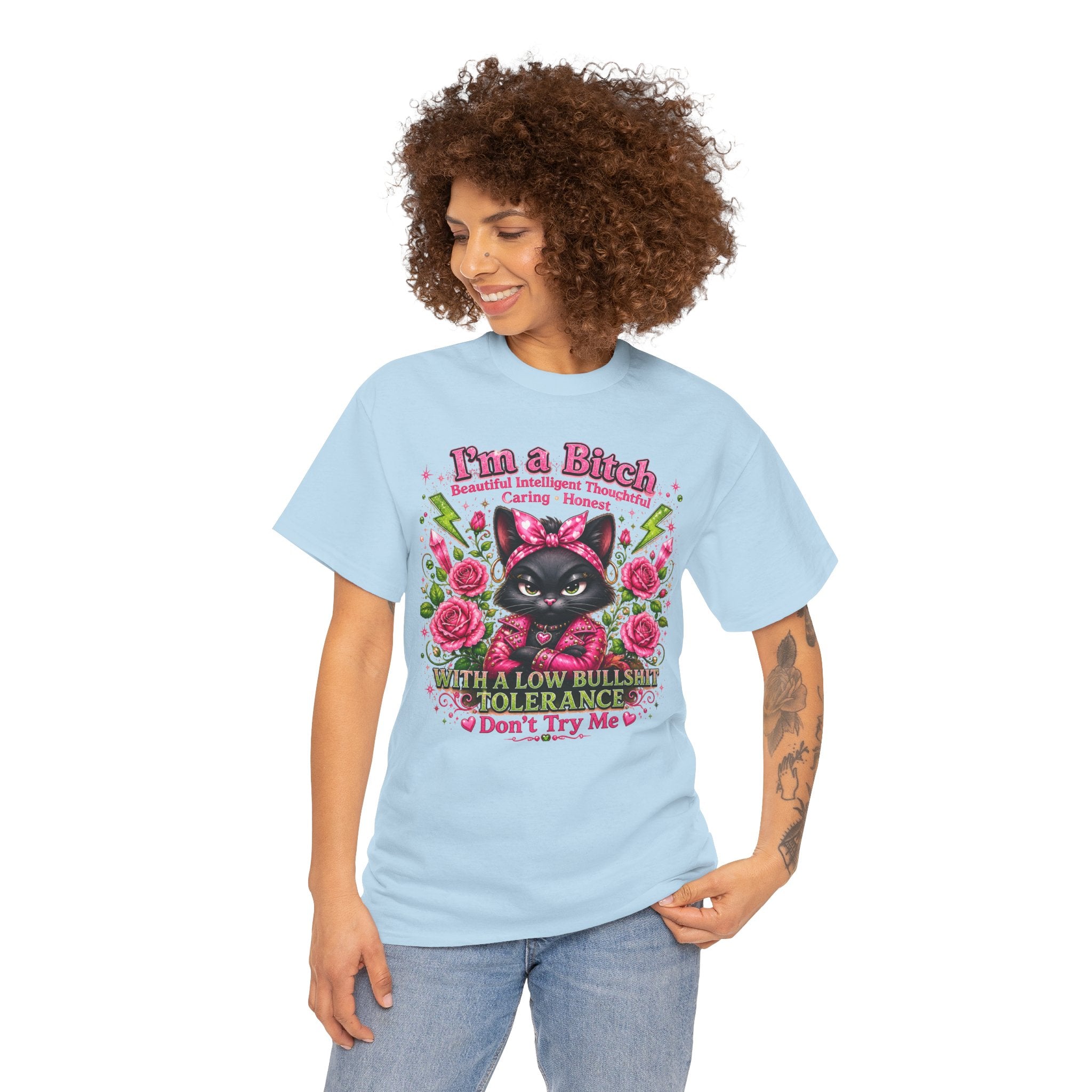 I'm a B.I.T.C.H. Sassy Cat Shirt – Beautiful Intelligent Thoughtful Caring Honest | Funny Attitude Tee