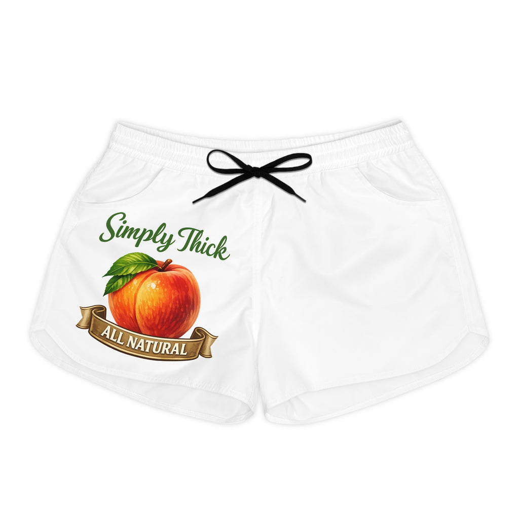 Simply Thick Peach Graphic Women's Casual Shorts – "All Natural" AOP Lounge Shorts