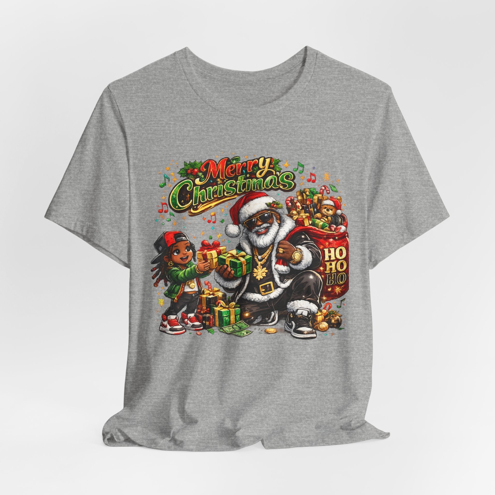 Black Santa Merry Christmas Shirt – Hip Hop Santa Gift Tee | Melanin Family Holiday Shirt