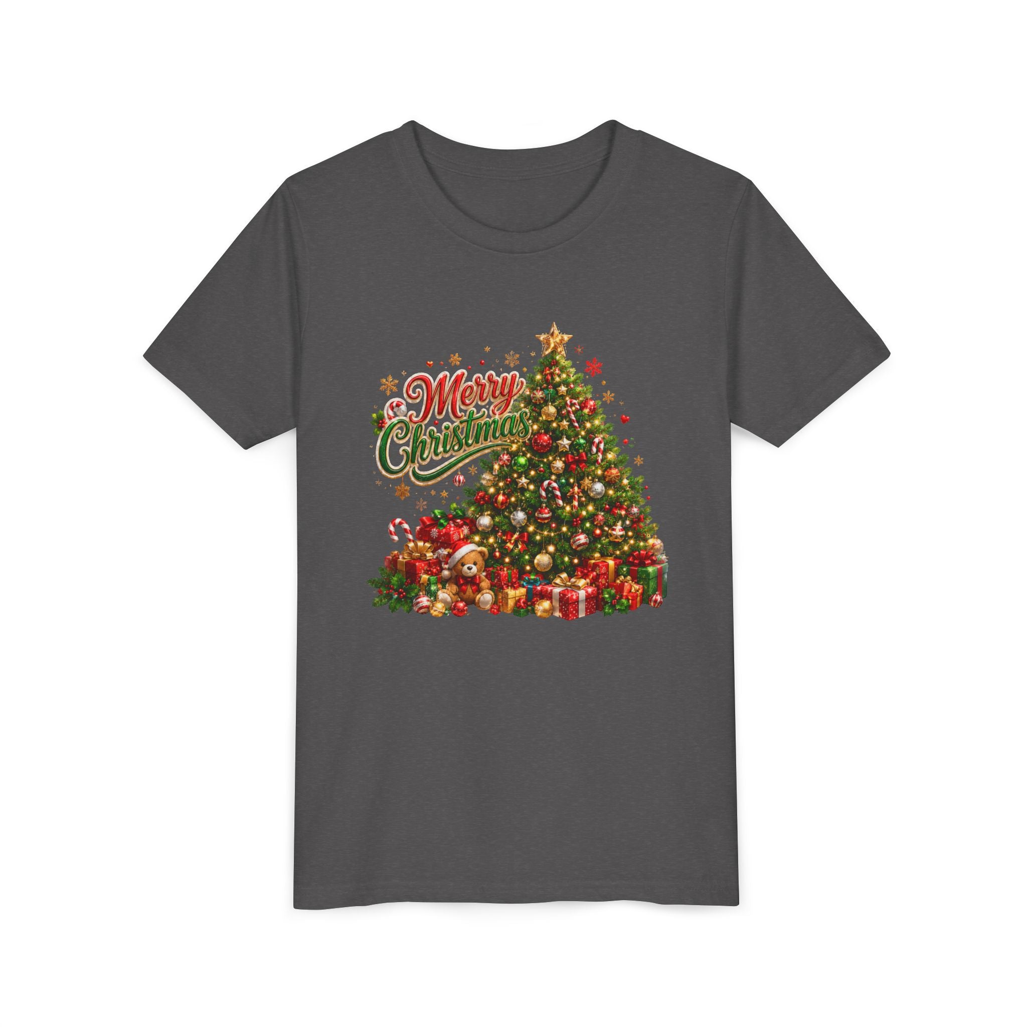 Merry Christmas Tree Shirt – Classic Holiday Tee | Christmas Gift for Kids and Famil