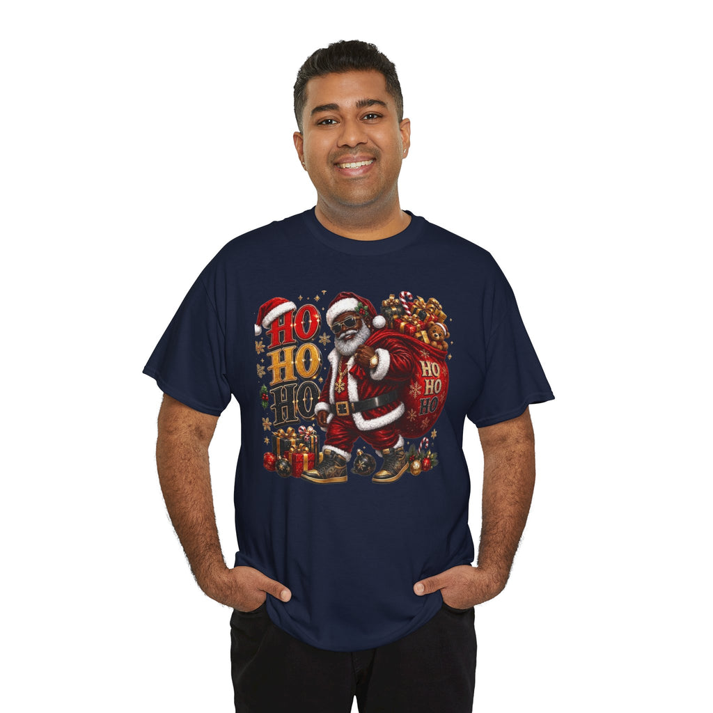 Black Santa Ho Ho Ho Shirt – Melanin Christmas Tee | Holiday Gift for Himz xc