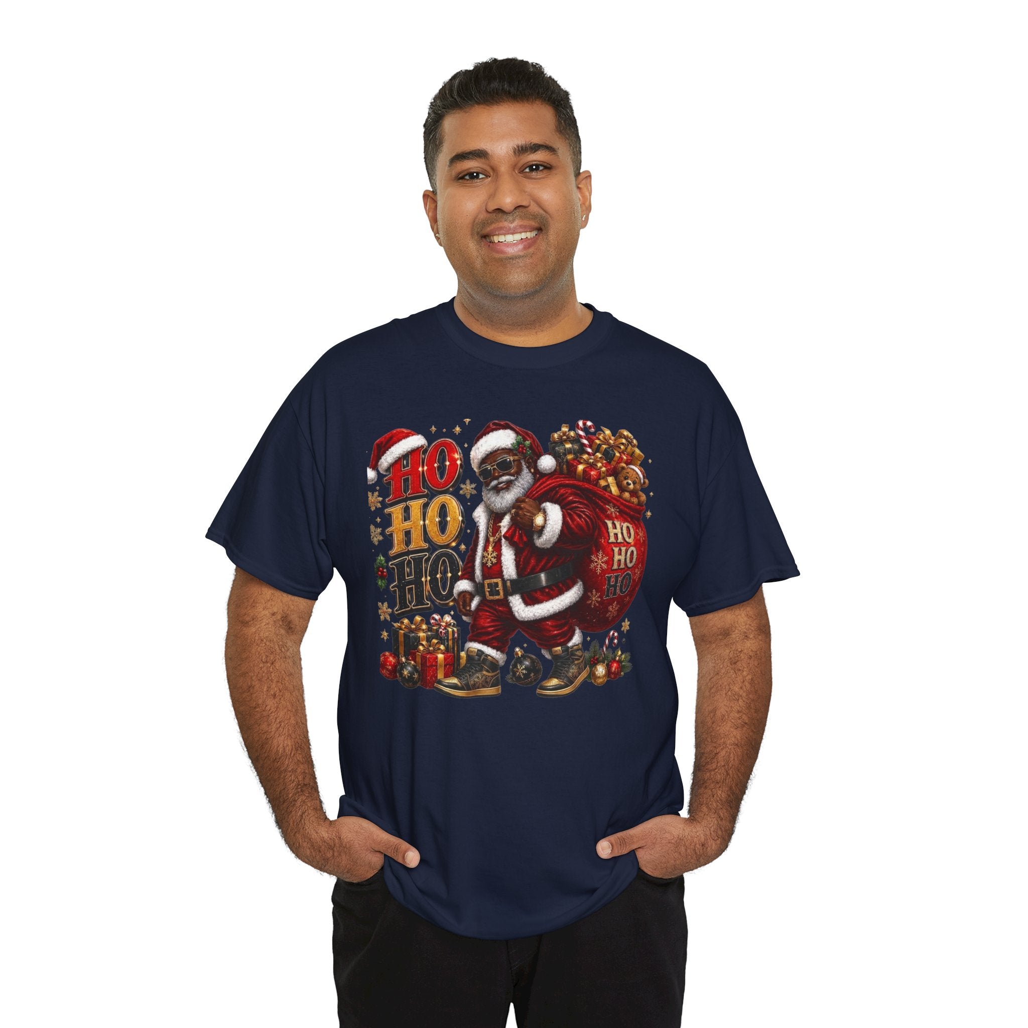 Black Santa Ho Ho Ho Shirt – Melanin Christmas Tee | Holiday Gift for Himz xc