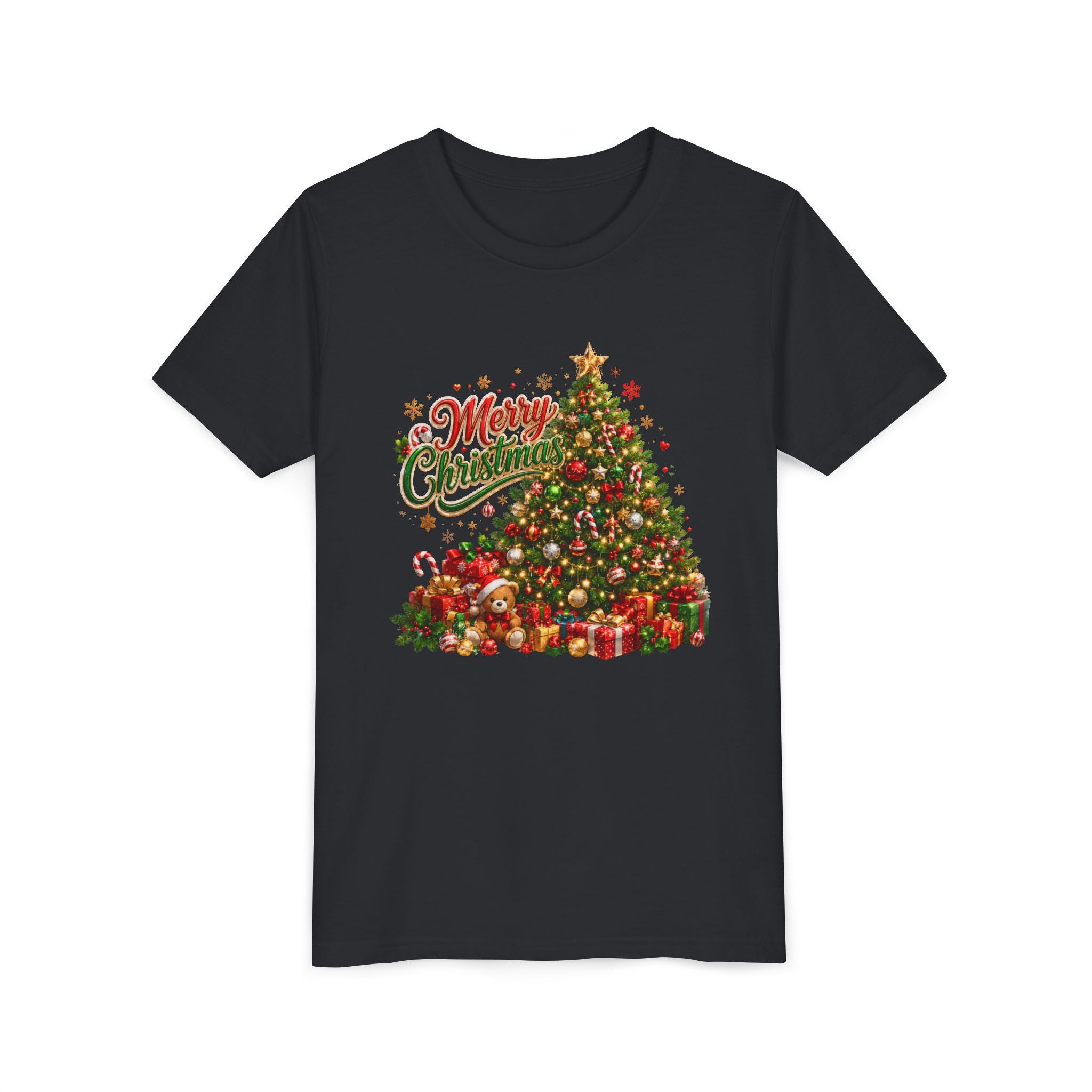 Merry Christmas Tree Shirt – Classic Holiday Tee | Christmas Gift for Kids and Famil