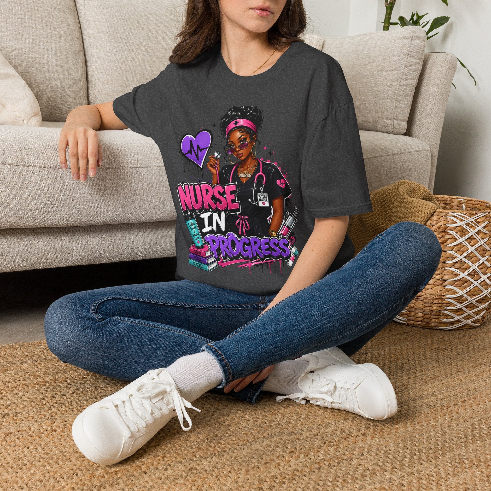 Nurse In Progress T-Shirt | Future Nurse Gift | Black Girl Nurse Graphic Tee