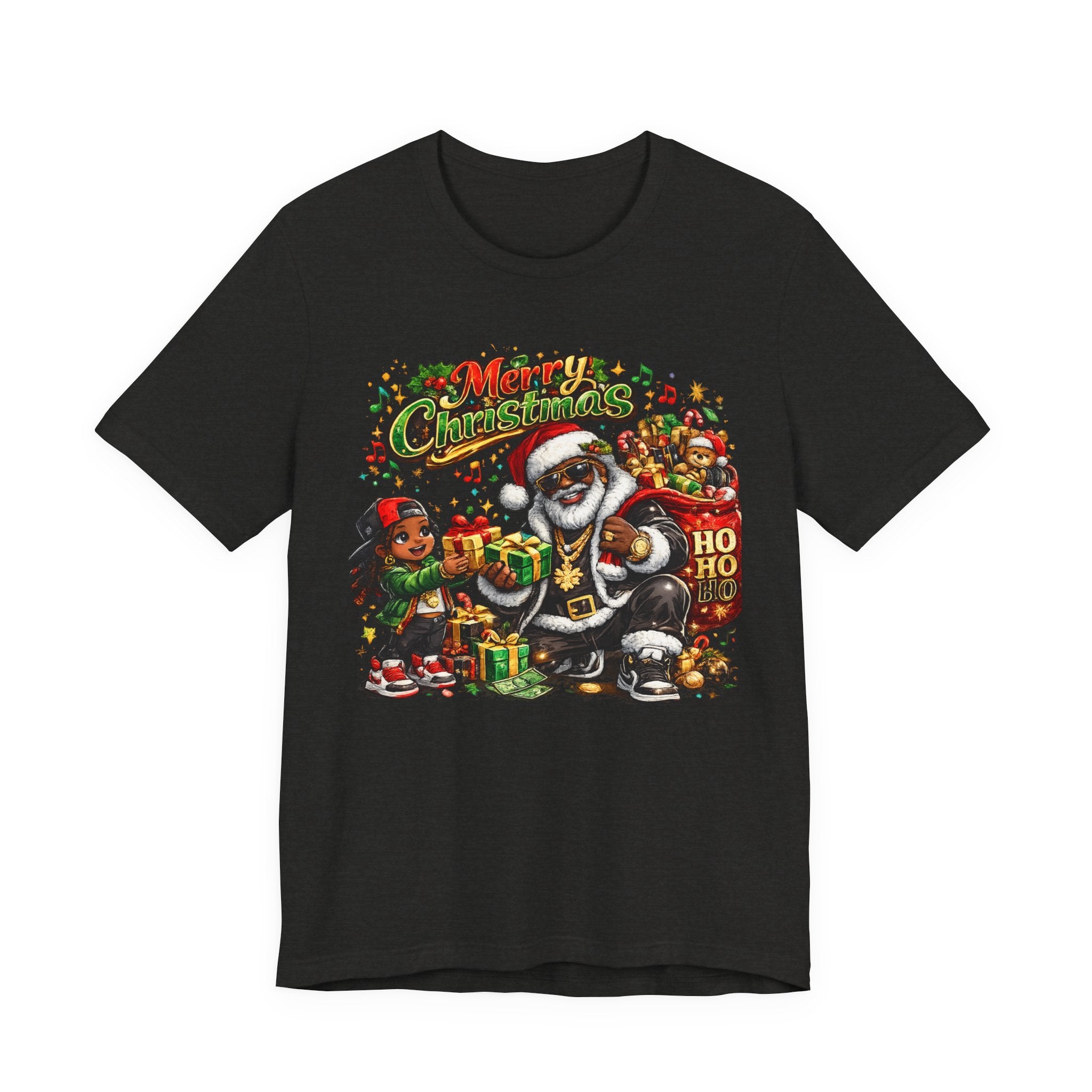 Black Santa Merry Christmas Shirt – Hip Hop Santa Gift Tee | Melanin Family Holiday Shirt