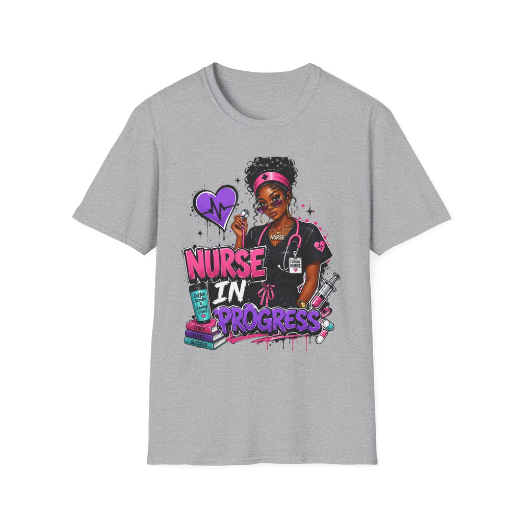 Nurse In Progress T-Shirt | Future Nurse Gift | Black Girl Nurse Graphic Tee