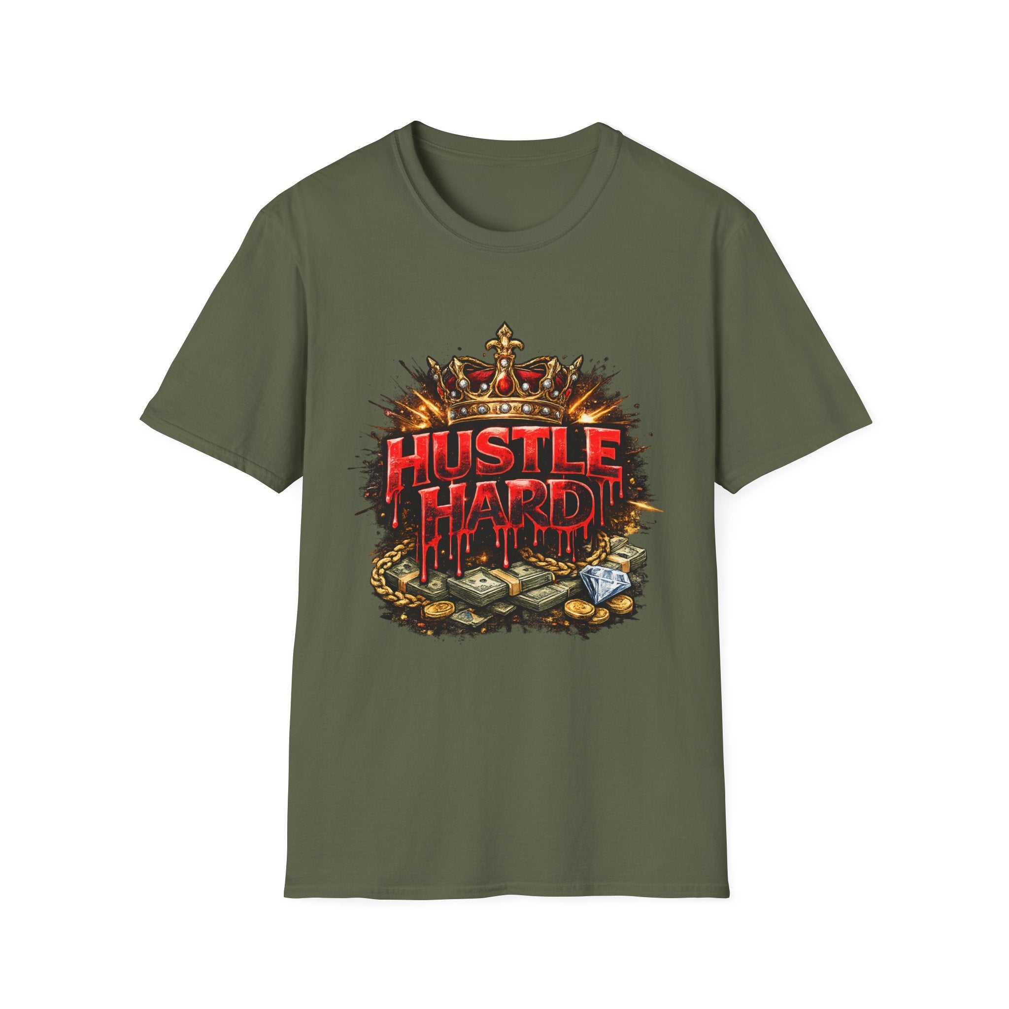 Hustle Hard T-Shirt – Crown & Money Graphic Tee