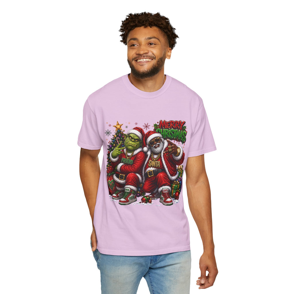 Santa and Friend Merry Christmas Shirt – Hip Hop Holiday Tee | Funny Christmas Gift