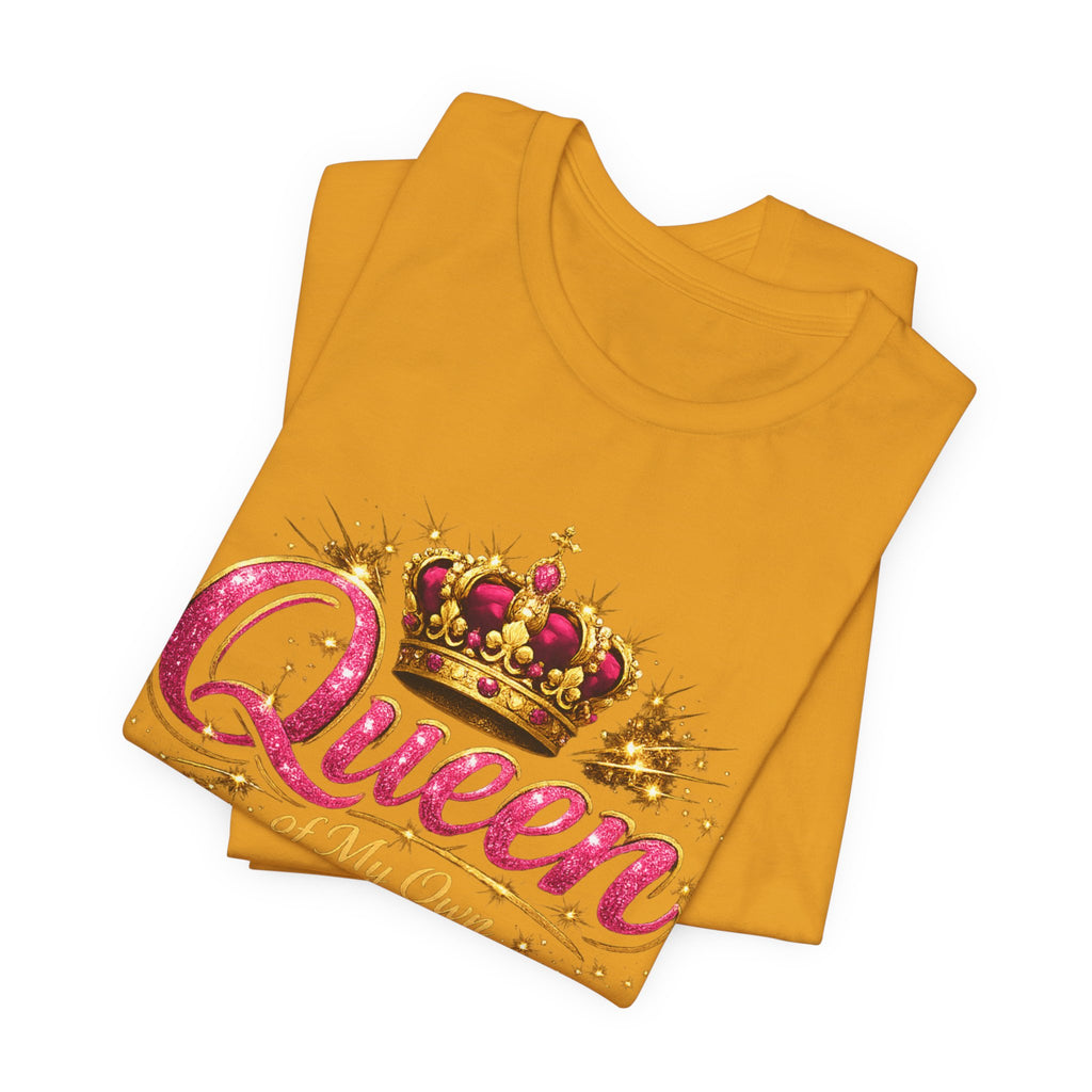 Queen of My Own Life T-Shirt | Crown Glitter Graphic Tee for Women