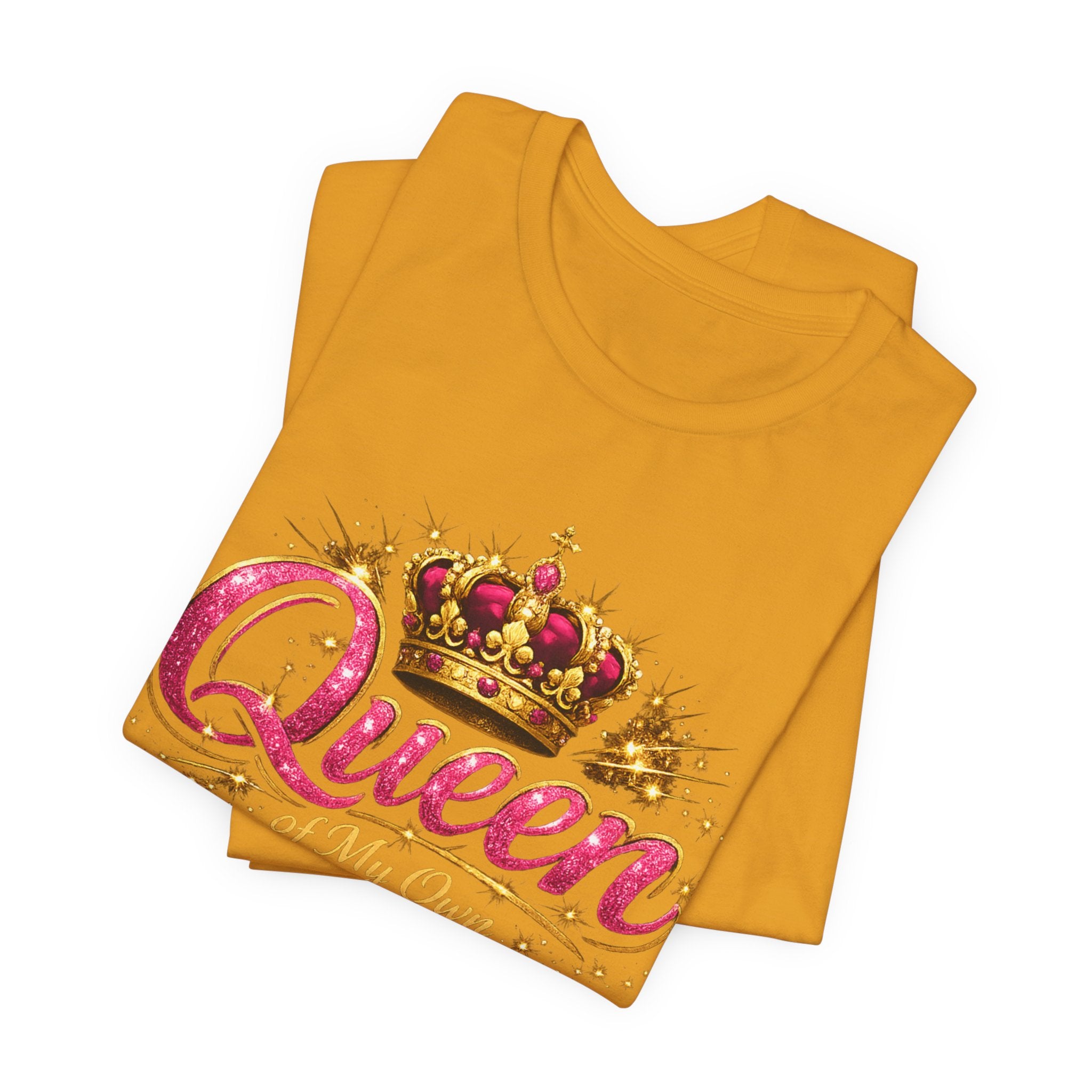 Queen of My Own Life T-Shirt | Crown Glitter Graphic Tee for Women