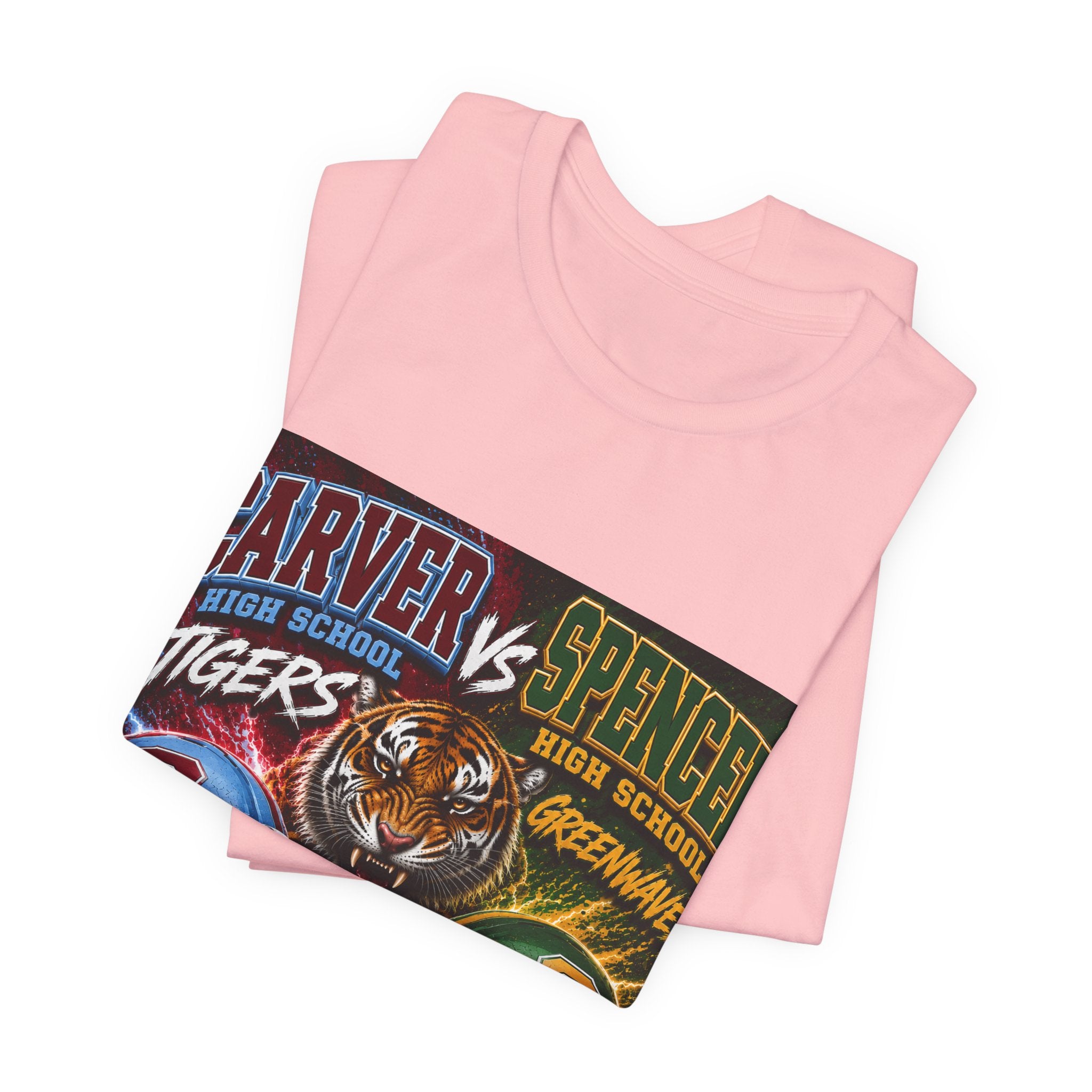 Carver vs Spencer High School Rivalry T-Shirt | Tigers vs Greenwaves Two Schools One Rivalry Tee