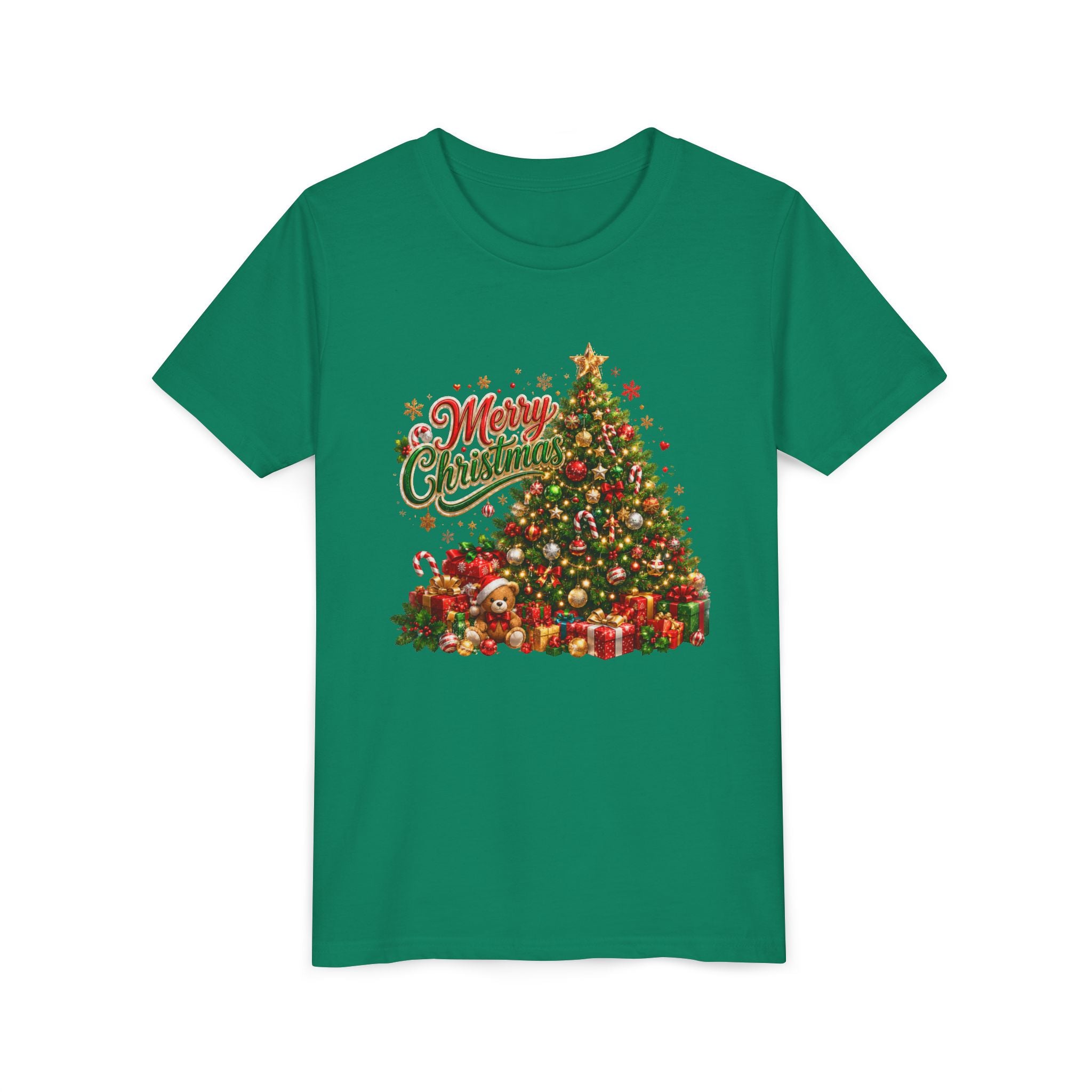 Merry Christmas Tree Shirt – Classic Holiday Tee | Christmas Gift for Kids and Famil