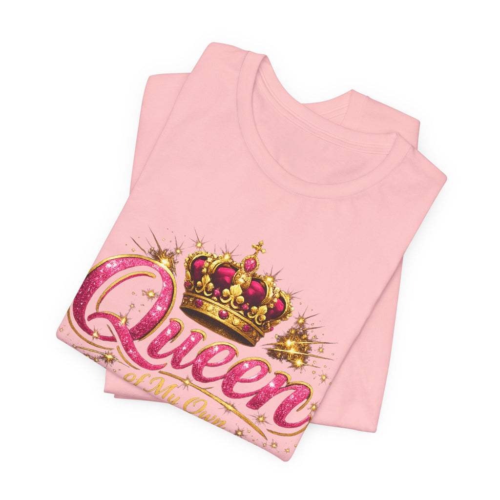 Queen of My Own Life T-Shirt | Crown Glitter Graphic Tee for Women