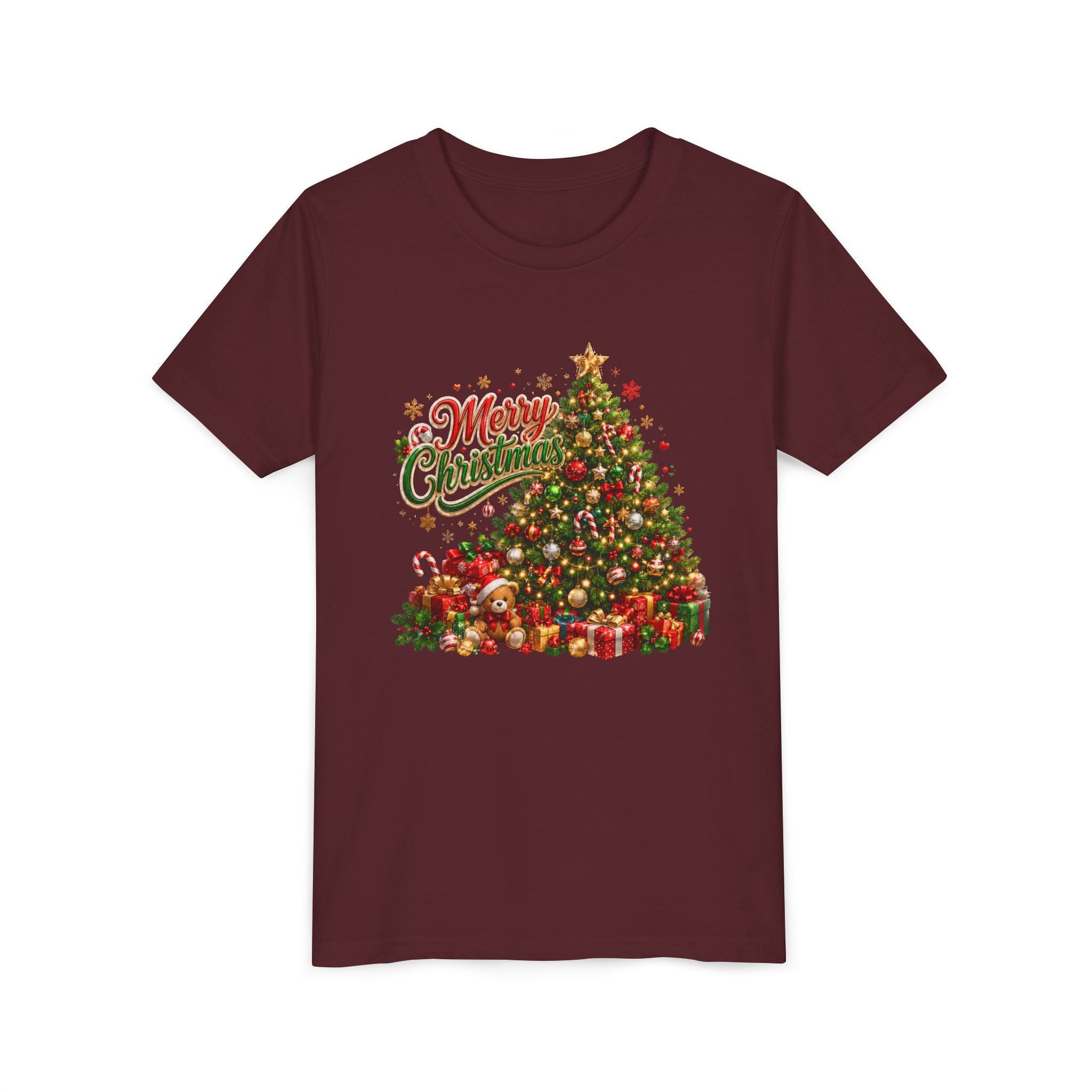 Merry Christmas Tree Shirt – Classic Holiday Tee | Christmas Gift for Kids and Famil