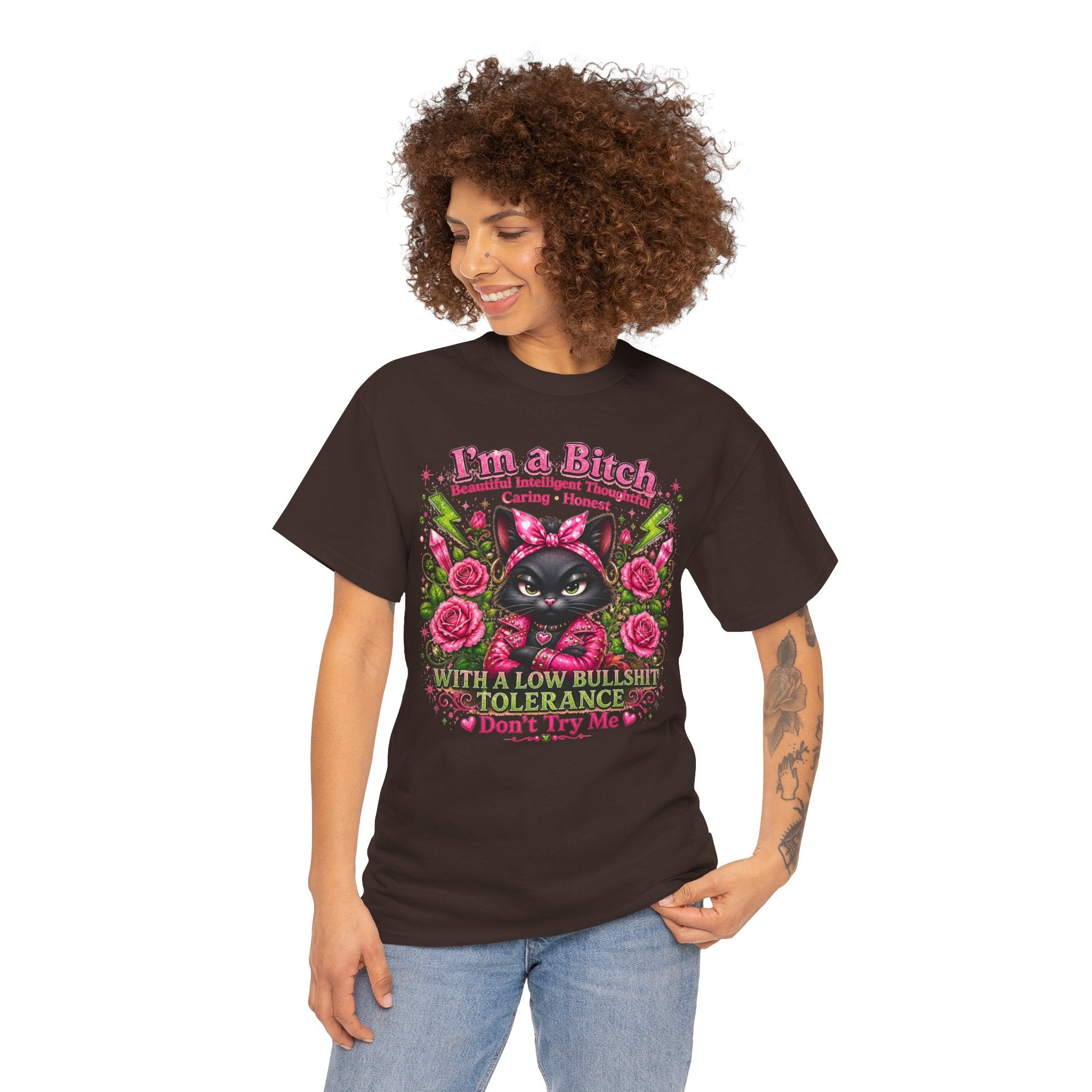 I'm a B.I.T.C.H. Sassy Cat Shirt – Beautiful Intelligent Thoughtful Caring Honest | Funny Attitude Tee
