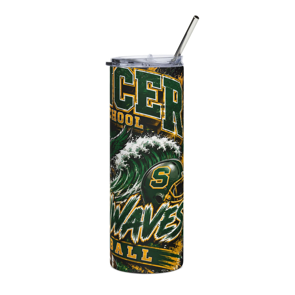Spencer High School Greenwaves 20oz Stainless Steel Tumbler – Football Spirit