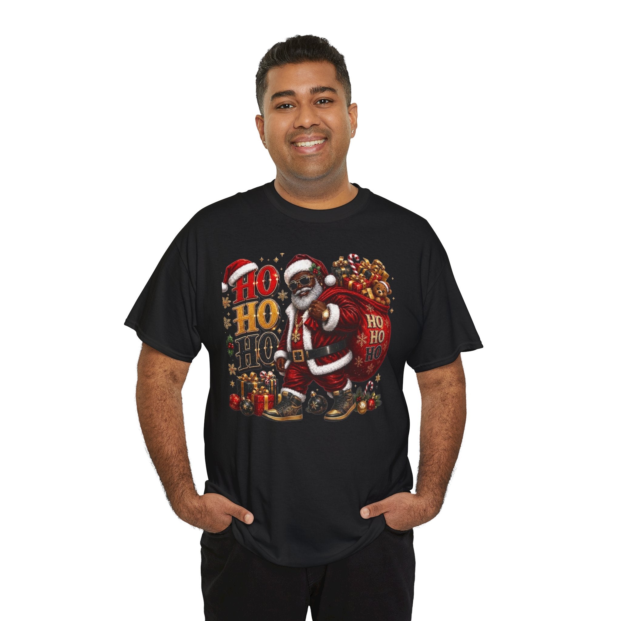 Black Santa Ho Ho Ho Shirt – Melanin Christmas Tee | Holiday Gift for Himz xc