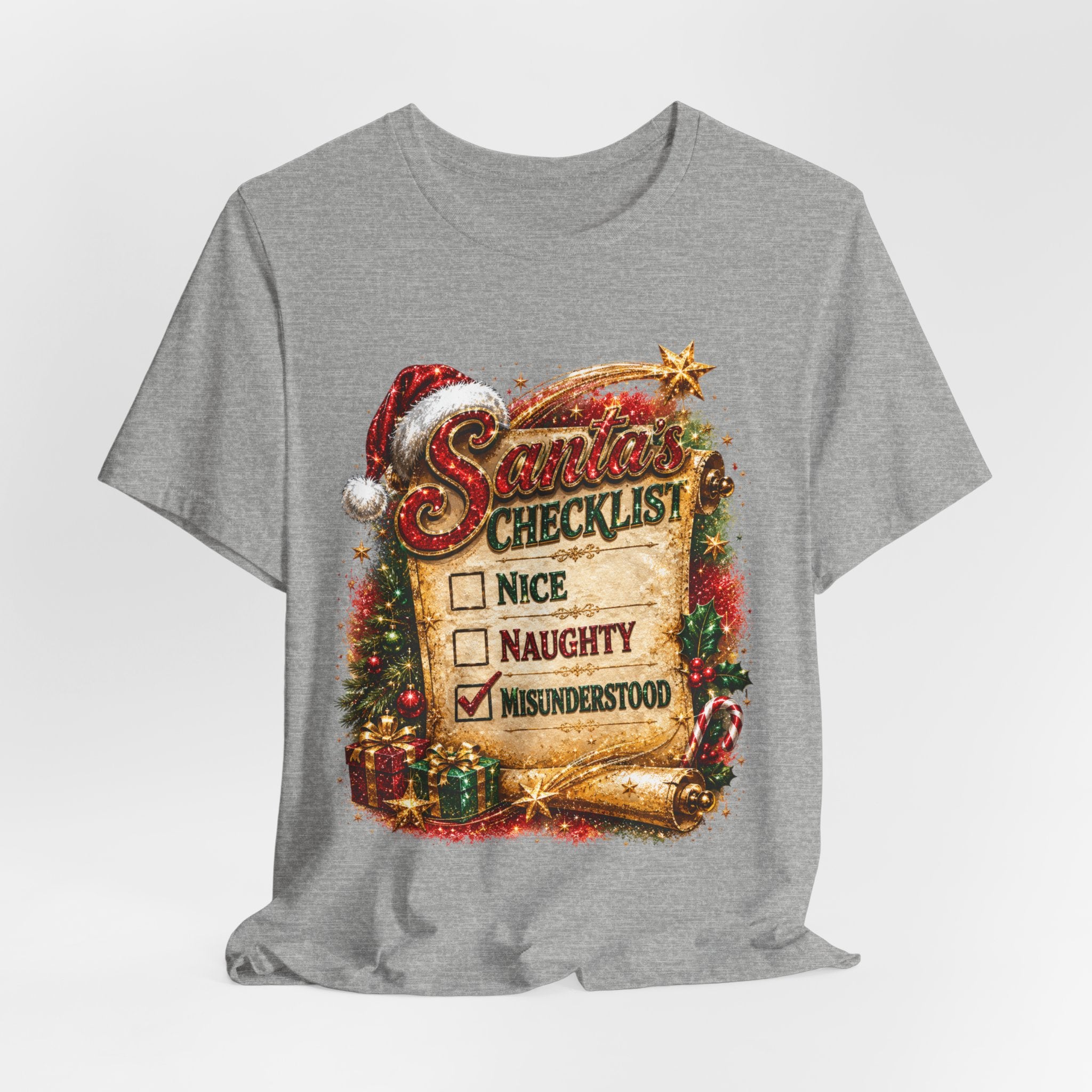 Santa's Checklist: Misunderstood – Funny Christmas T-Shirt
