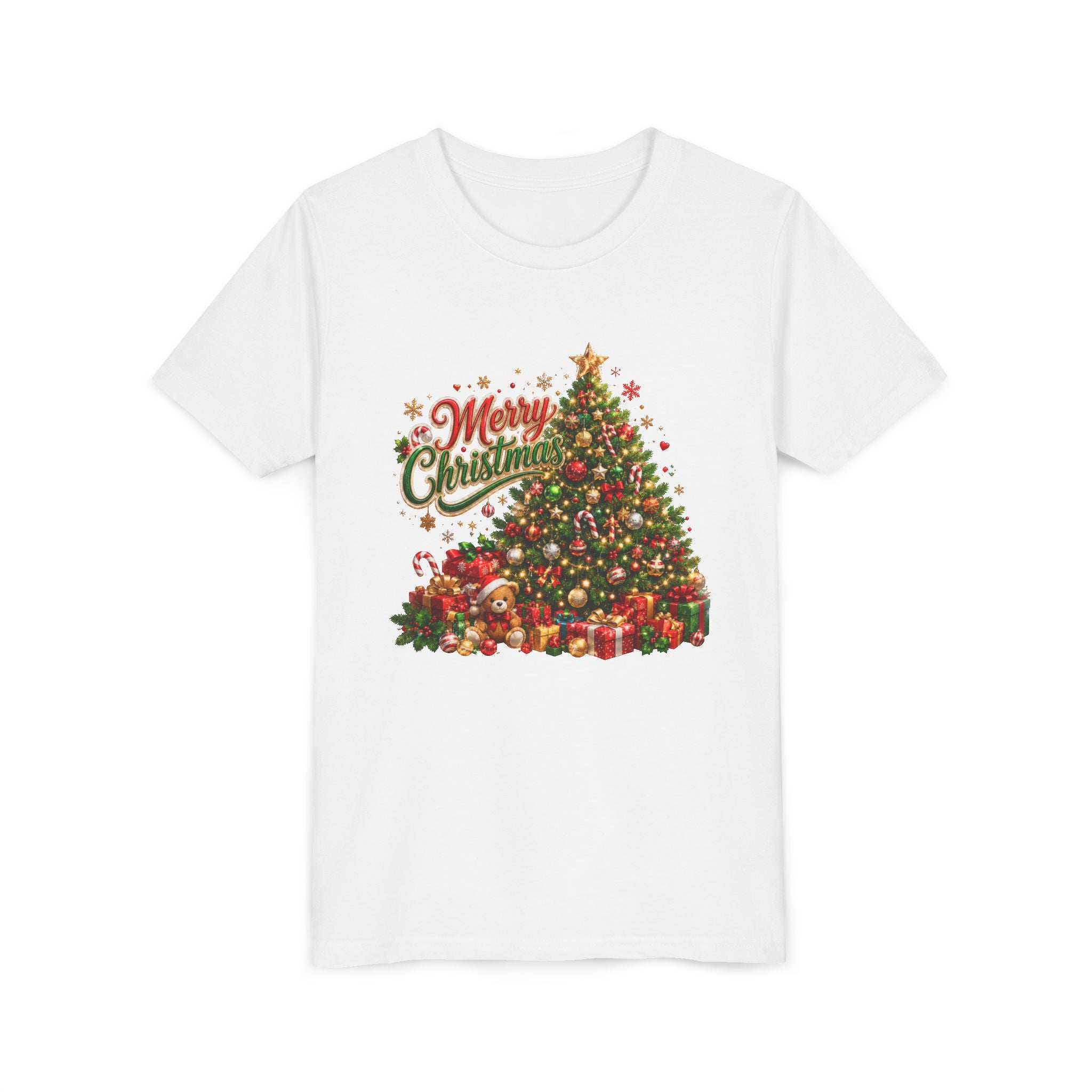 Merry Christmas Tree Shirt – Classic Holiday Tee | Christmas Gift for Kids and Famil