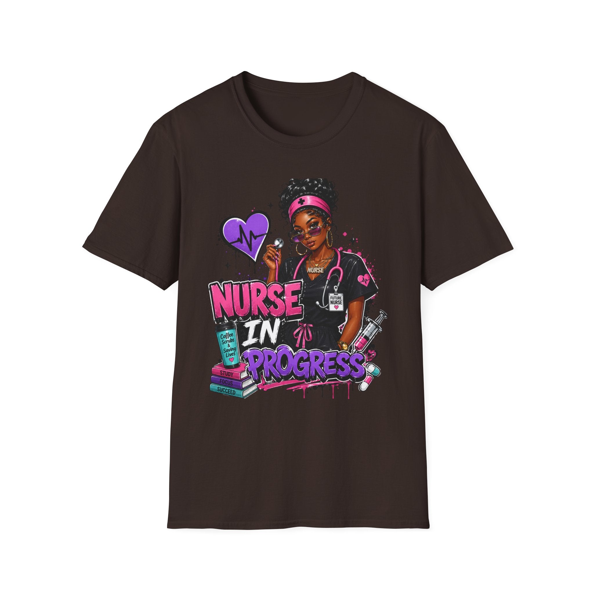 Nurse In Progress T-Shirt | Future Nurse Gift | Black Girl Nurse Graphic Tee