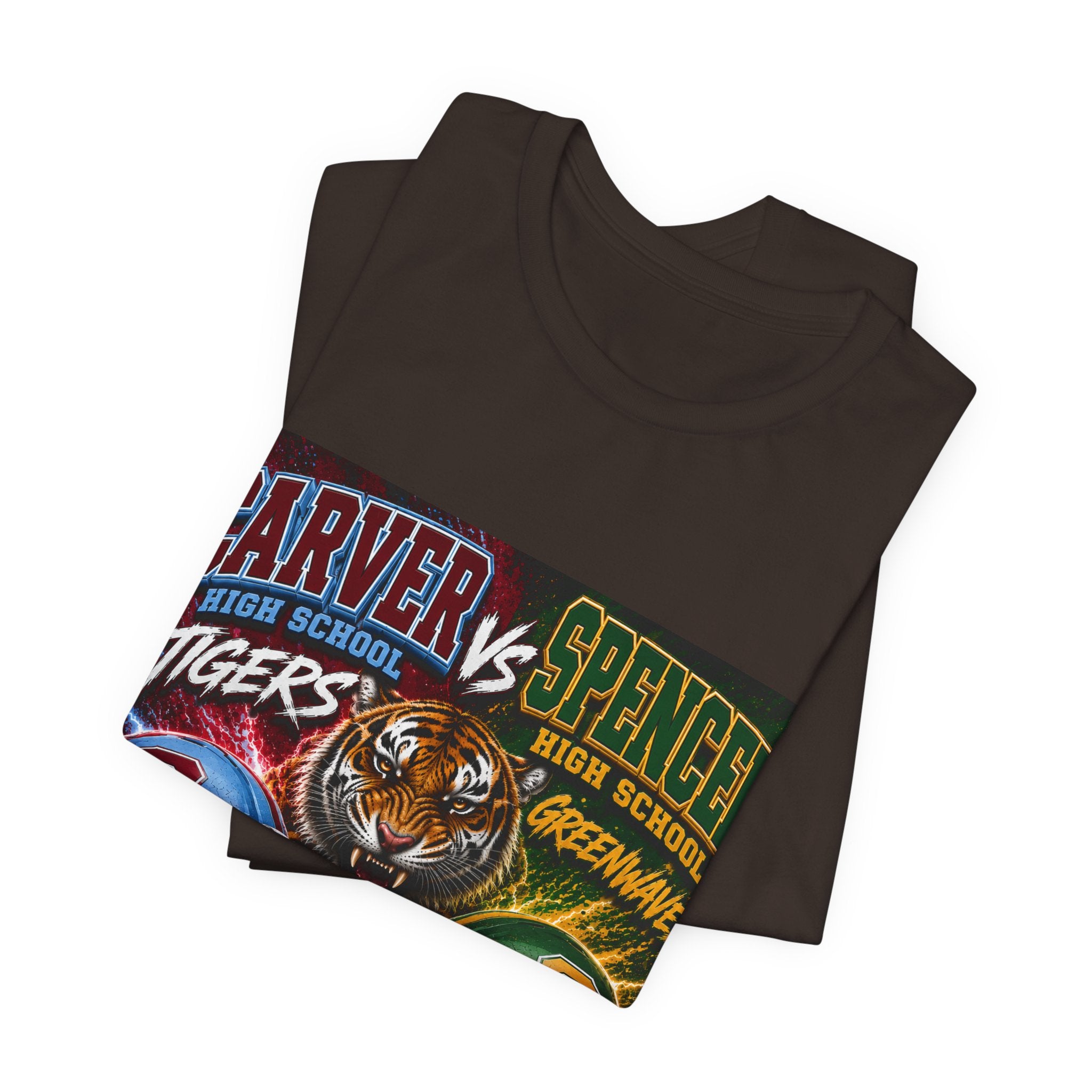 Carver vs Spencer High School Rivalry T-Shirt | Tigers vs Greenwaves Two Schools One Rivalry Tee