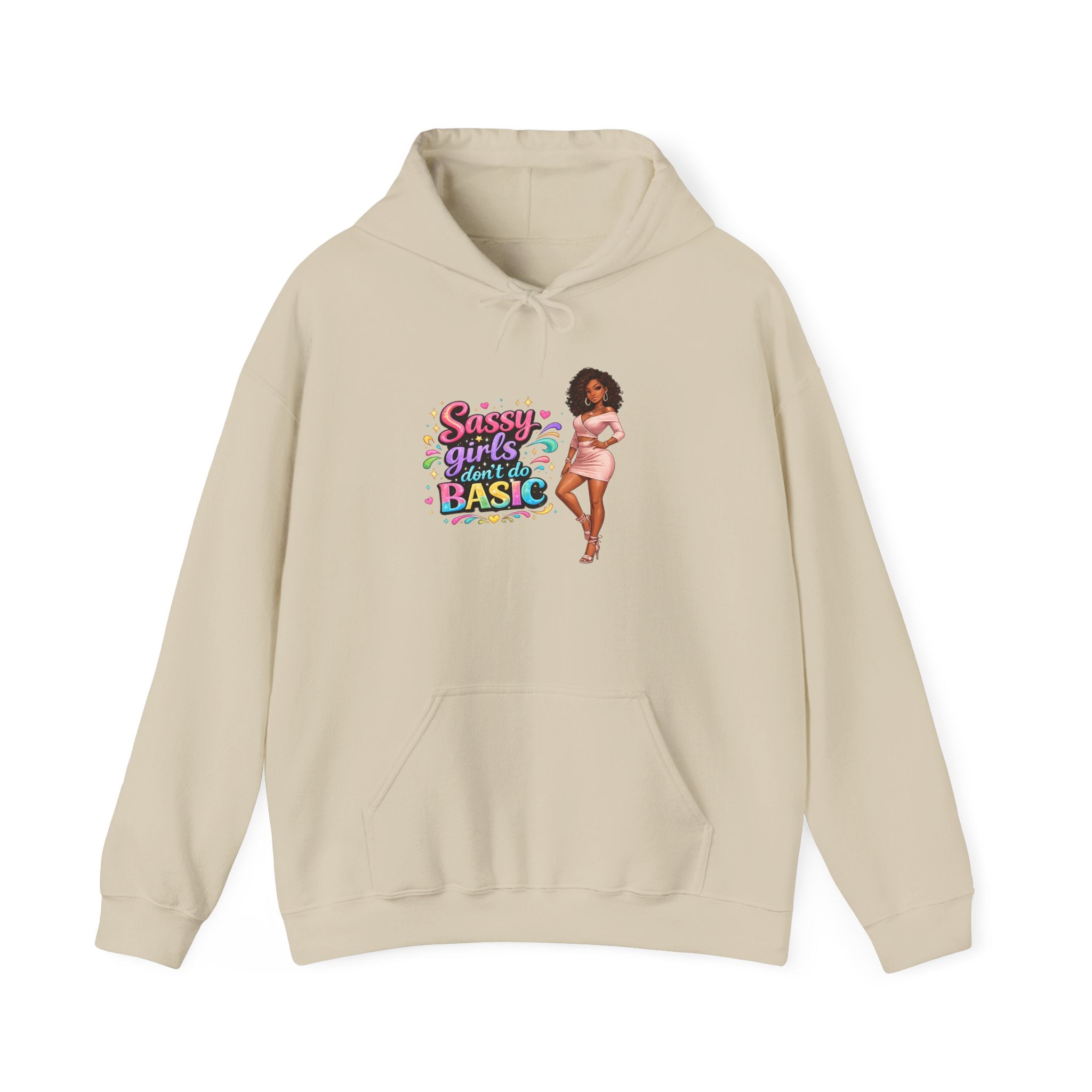Sassy Girl Isn’t Basic Hoodie – Cute Afro Girl Graphic Sweatshirt