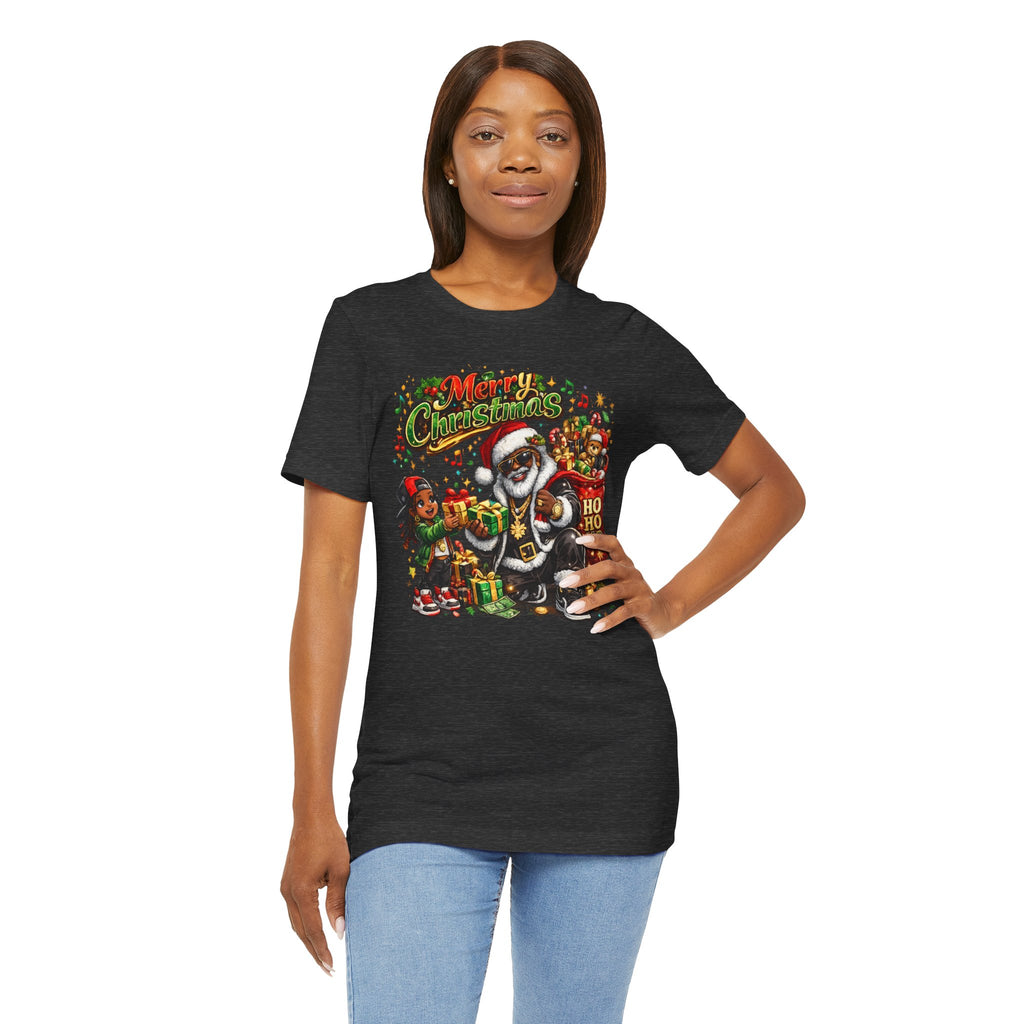 Black Santa Merry Christmas Shirt – Hip Hop Santa Gift Tee | Melanin Family Holiday Shirt