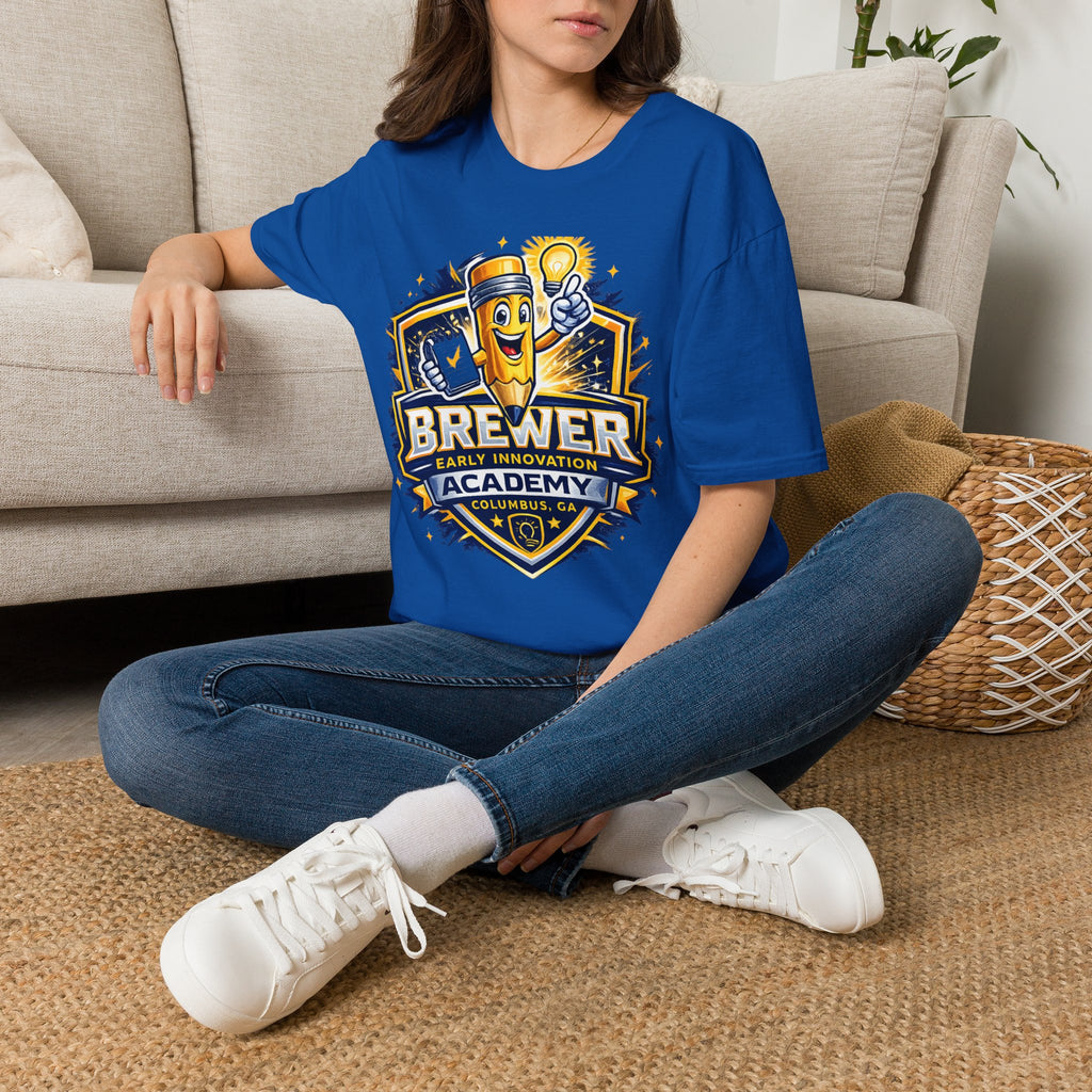 Brewer Early Innovation Academy T-Shirt | Columbus GA School Spirit Tee | BEIA Pencil Mascot Graphic Tee