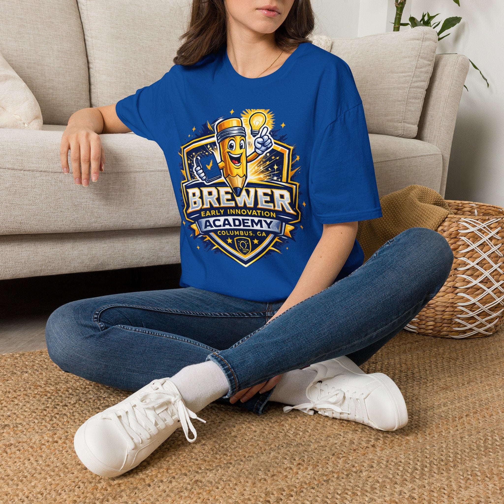 Brewer Early Innovation Academy T-Shirt | Columbus GA School Spirit Tee | BEIA Pencil Mascot Graphic Tee
