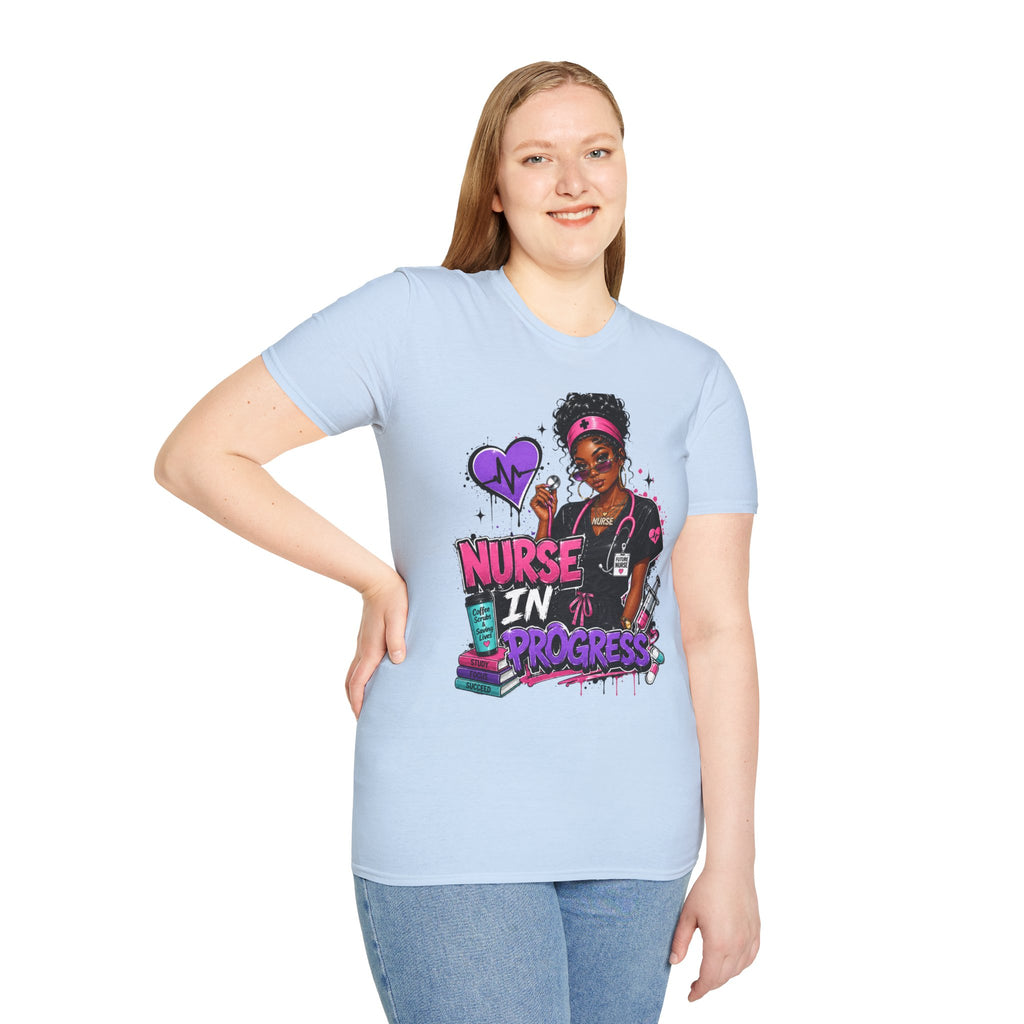 Nurse In Progress T-Shirt | Future Nurse Gift | Black Girl Nurse Graphic Tee