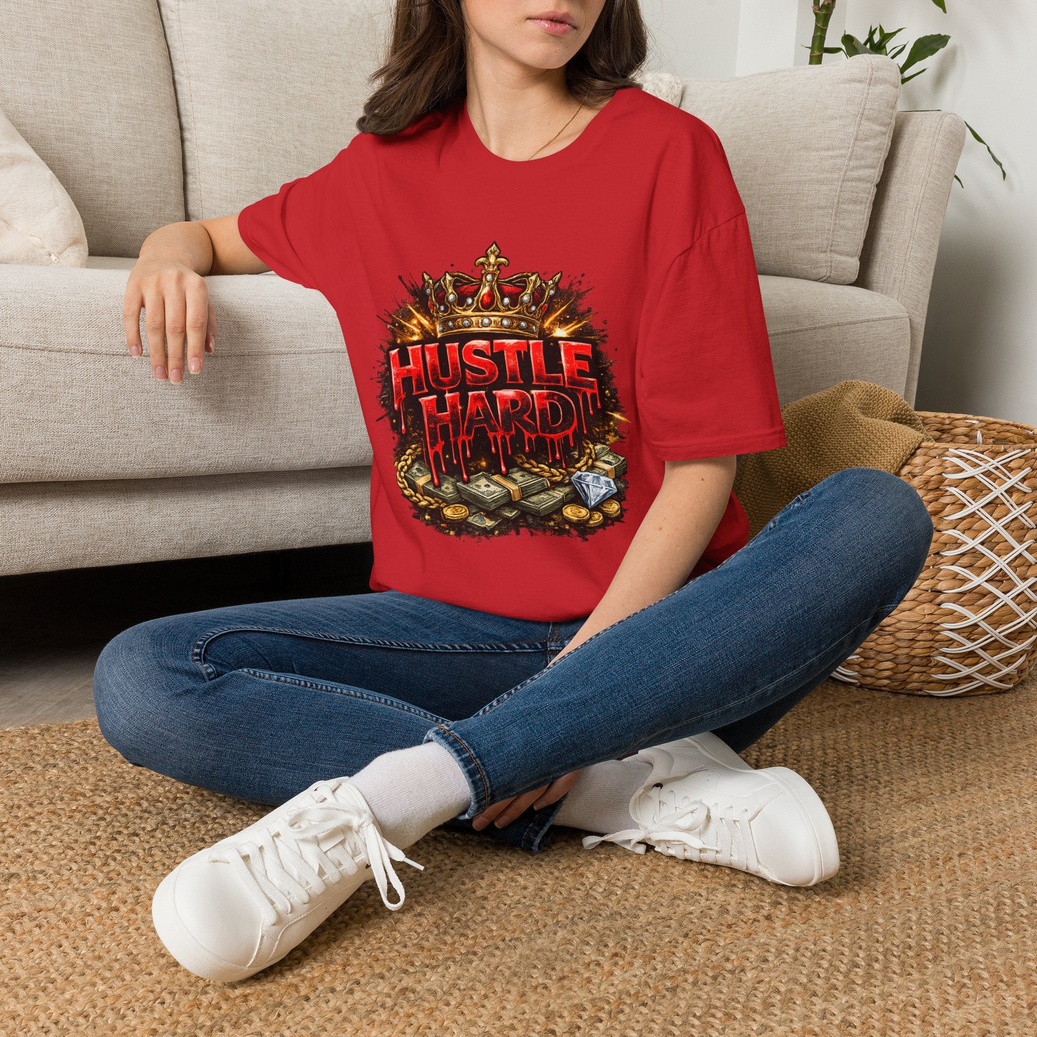 Hustle Hard T-Shirt – Crown & Money Graphic Tee