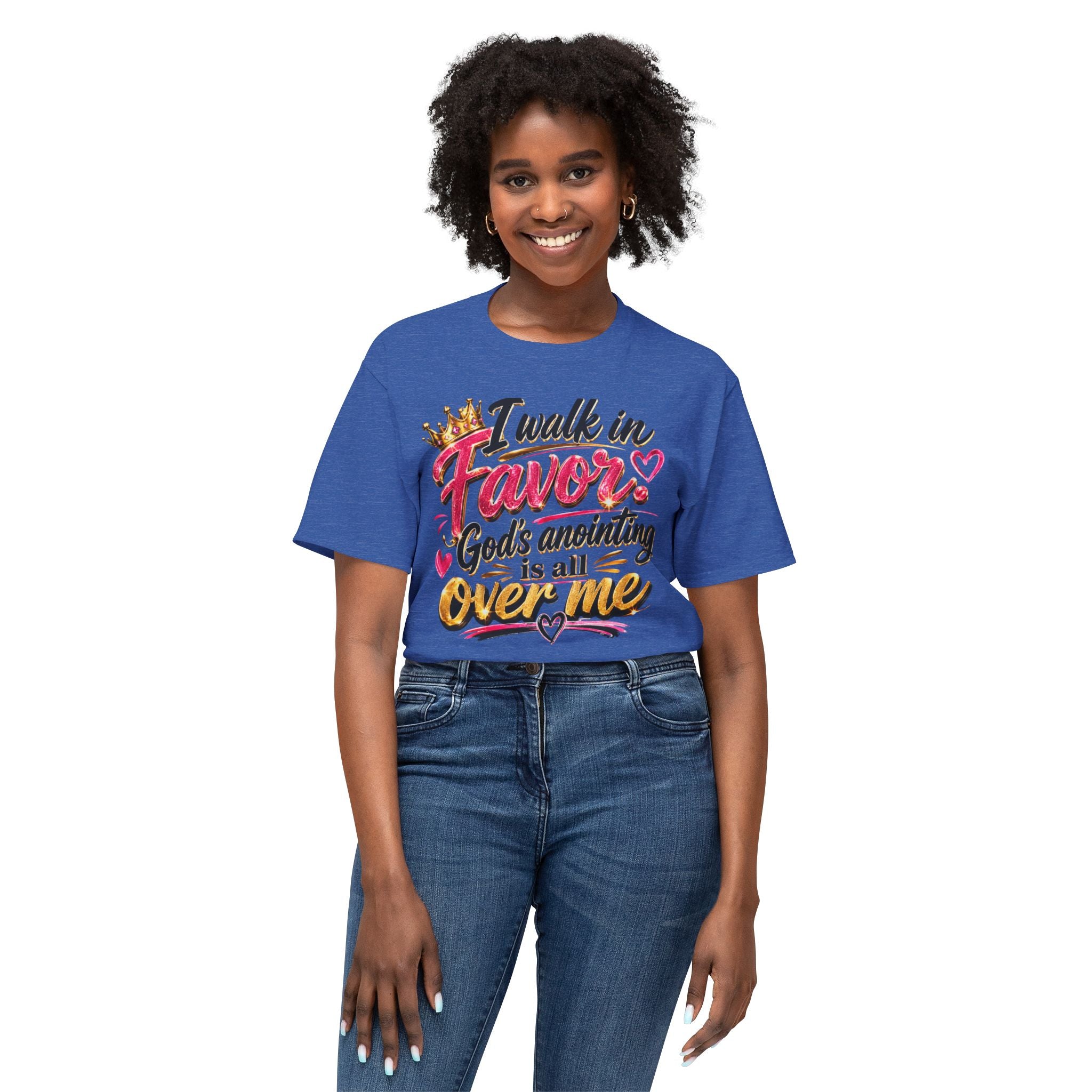 "I Walk in Favor" God's Anointing Is All Over Me Graphic Tee – Faith & Empowerment Shirt