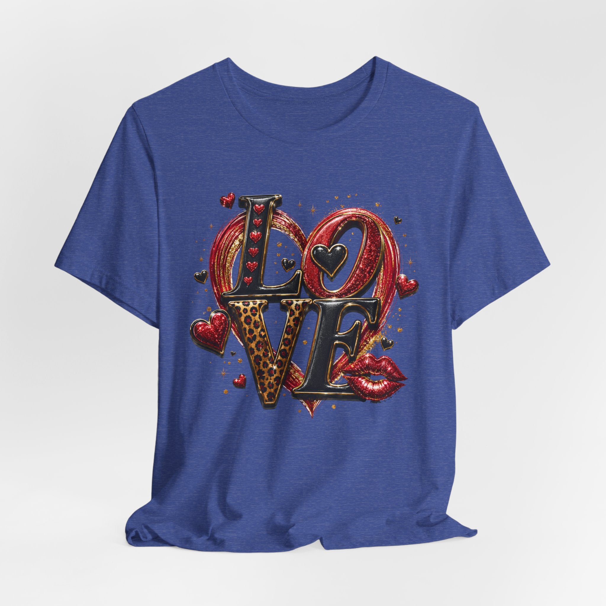 LOVE – Leopard Print & Glitter Valentine's Day T-Shirt