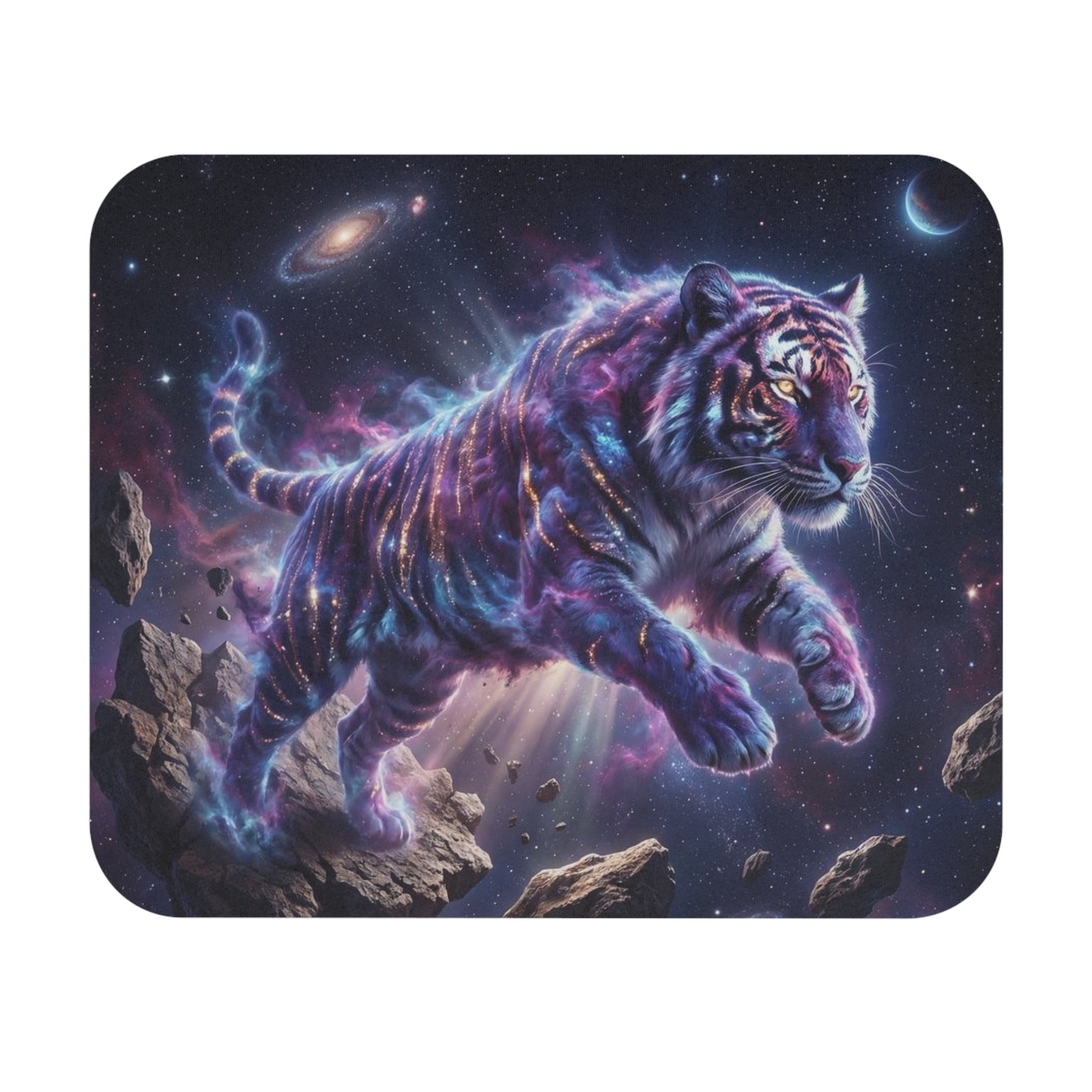 Galaxy Tiger Mouse Pad – Cosmic Space Wild Animal Graphic Desk Accessory