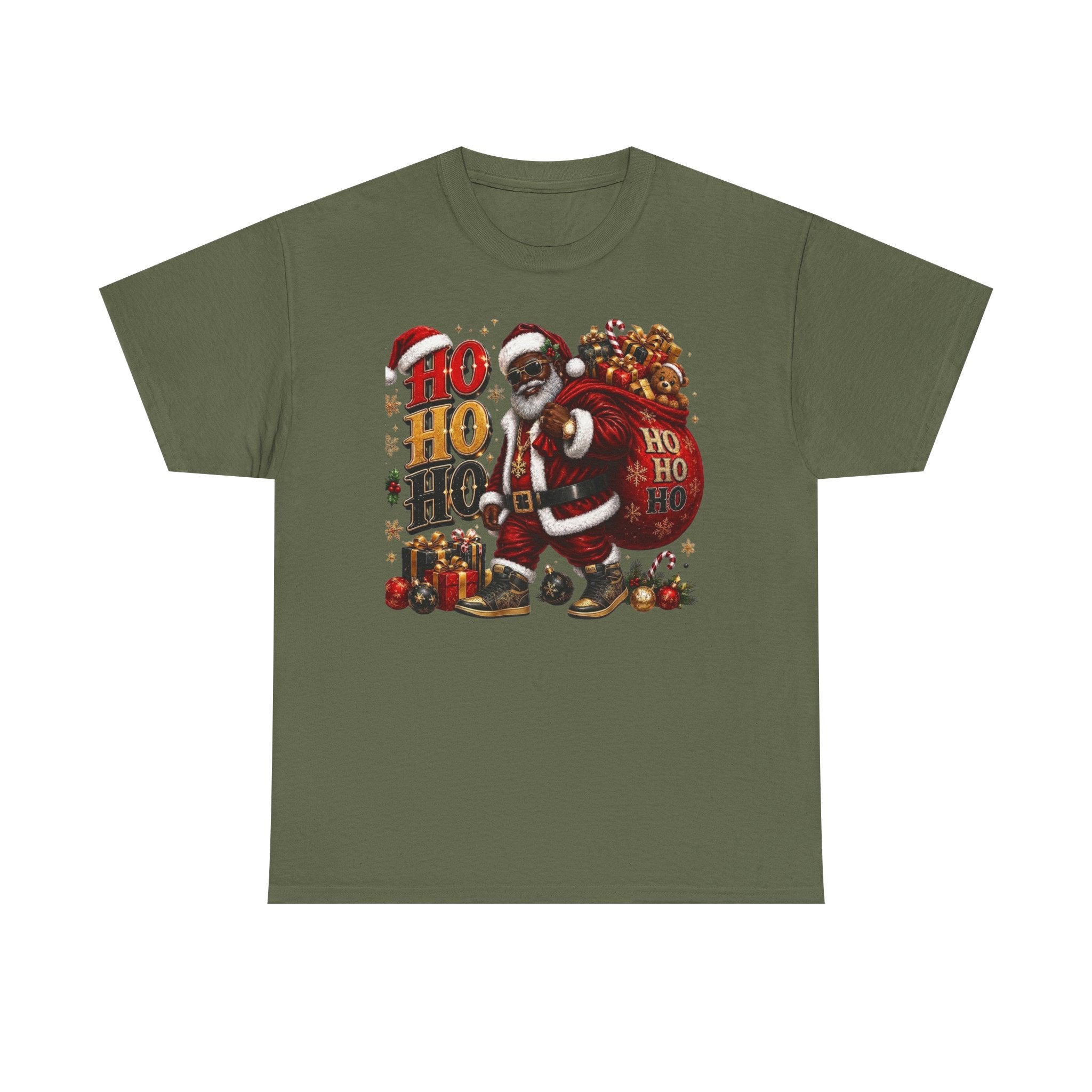 Black Santa Ho Ho Ho Shirt – Melanin Christmas Tee | Holiday Gift for Himz xc