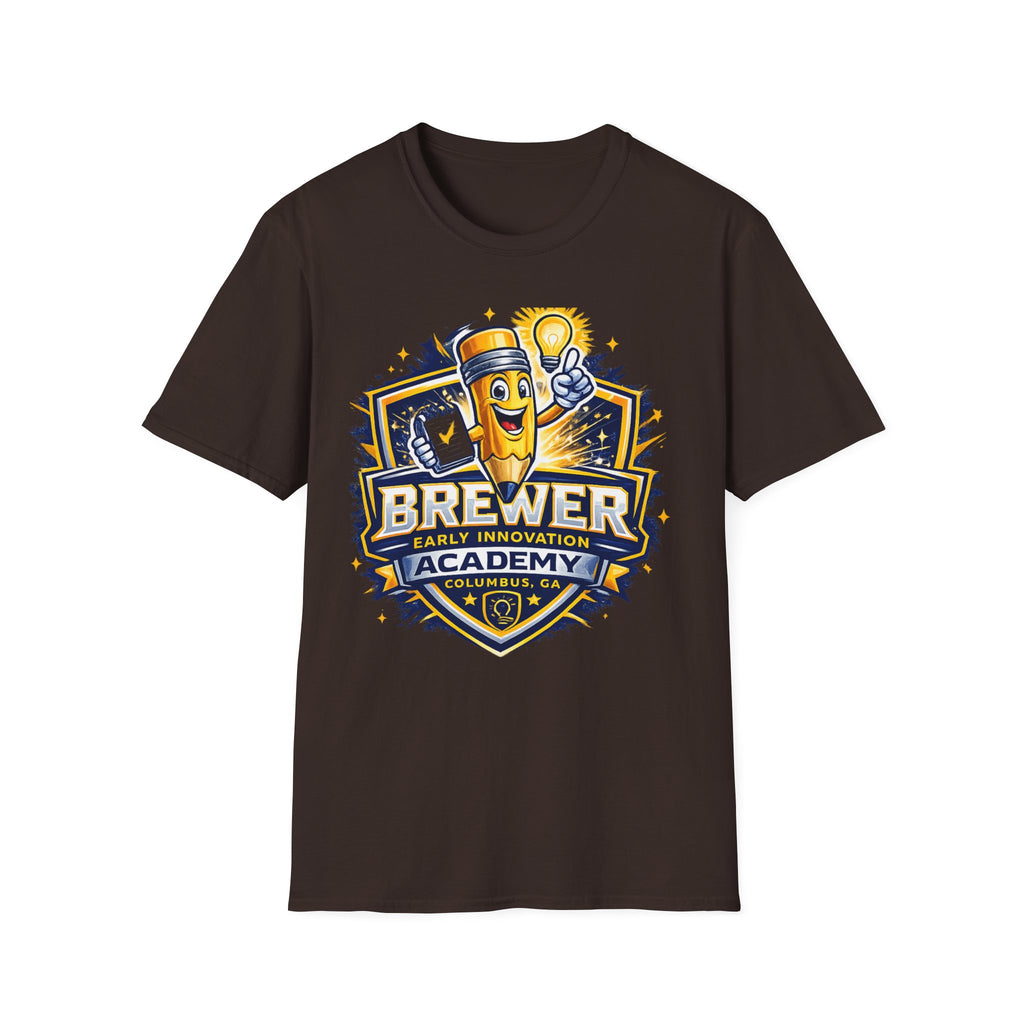 Brewer Early Innovation Academy T-Shirt | Columbus GA School Spirit Tee | BEIA Pencil Mascot Graphic Tee