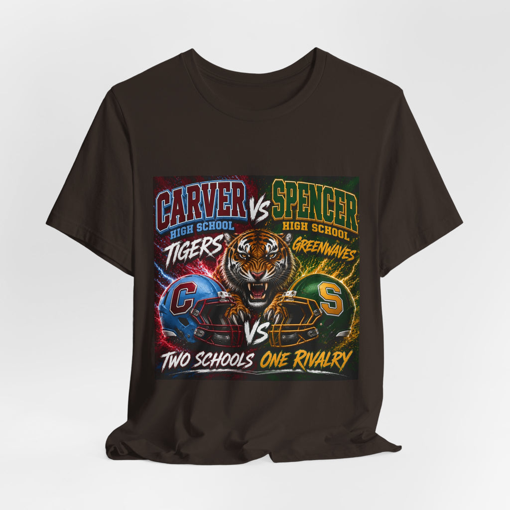 Carver vs Spencer High School Rivalry T-Shirt | Tigers vs Greenwaves Two Schools One Rivalry Tee