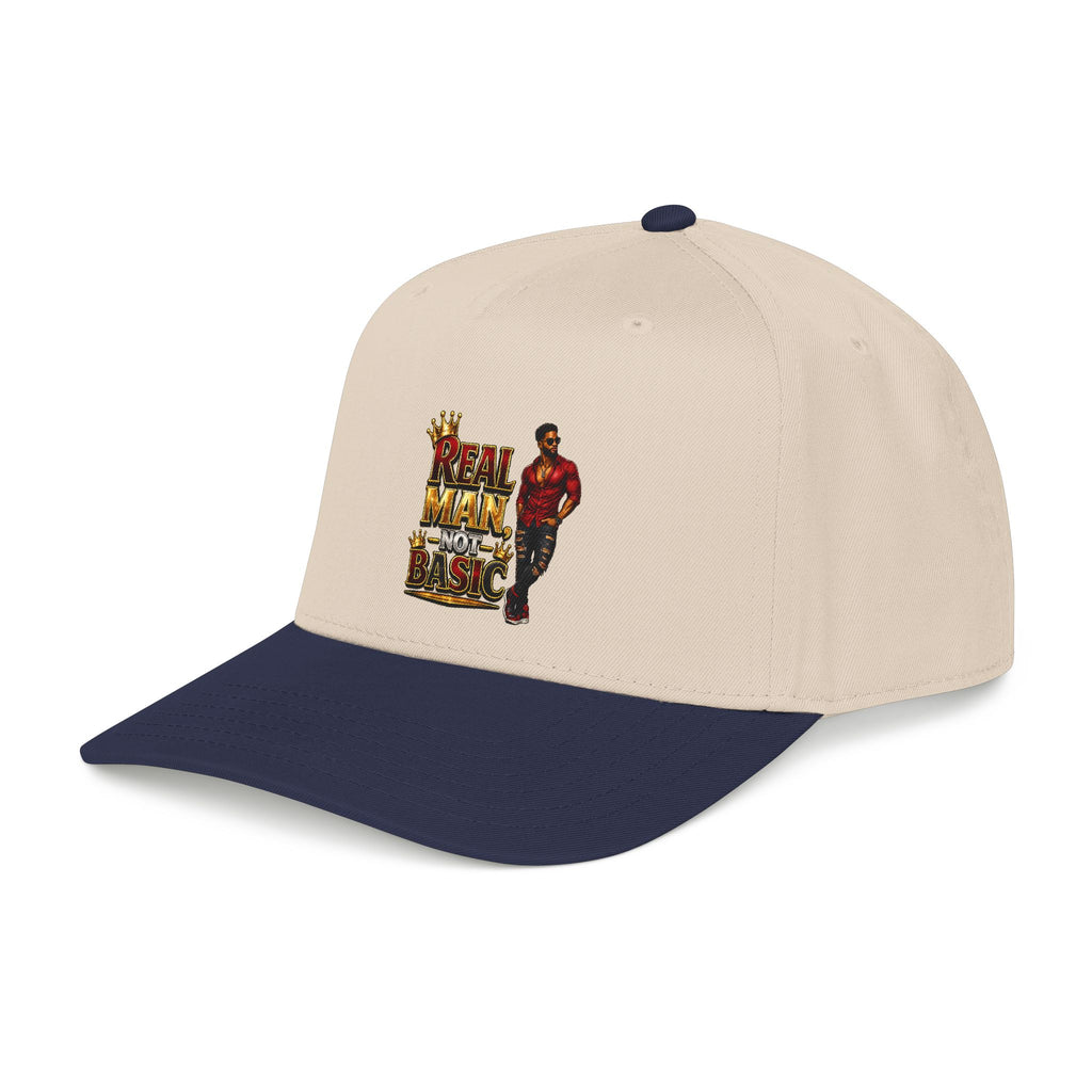 Real Man, Not Basic Ball Cap | King Crown Embroidered Snapback Hat