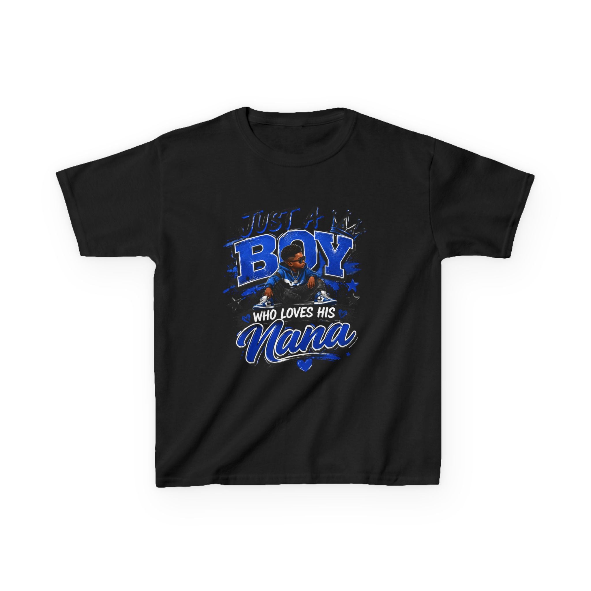 Just a Boy Who Loves His Nana T-Shirt | Hip Hop Kids Graphic Tee | Nana Gift Shirt for Boys