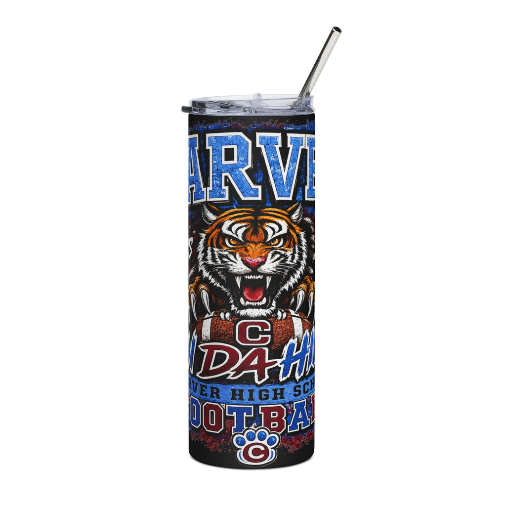 Carver High School Football Skinny Tumbler | Tigers Spirit Insulated Cup with Straw