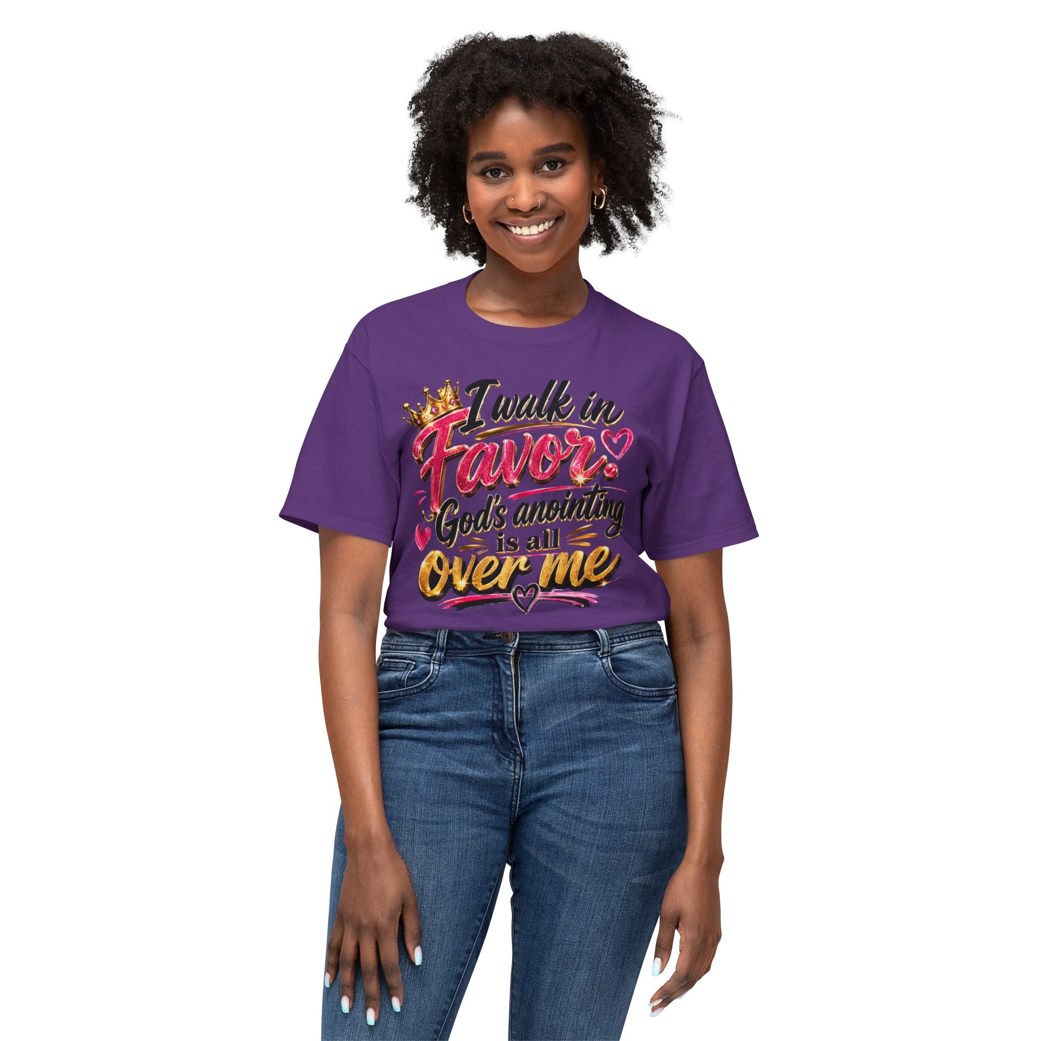 "I Walk in Favor" God's Anointing Is All Over Me Graphic Tee – Faith & Empowerment Shirt