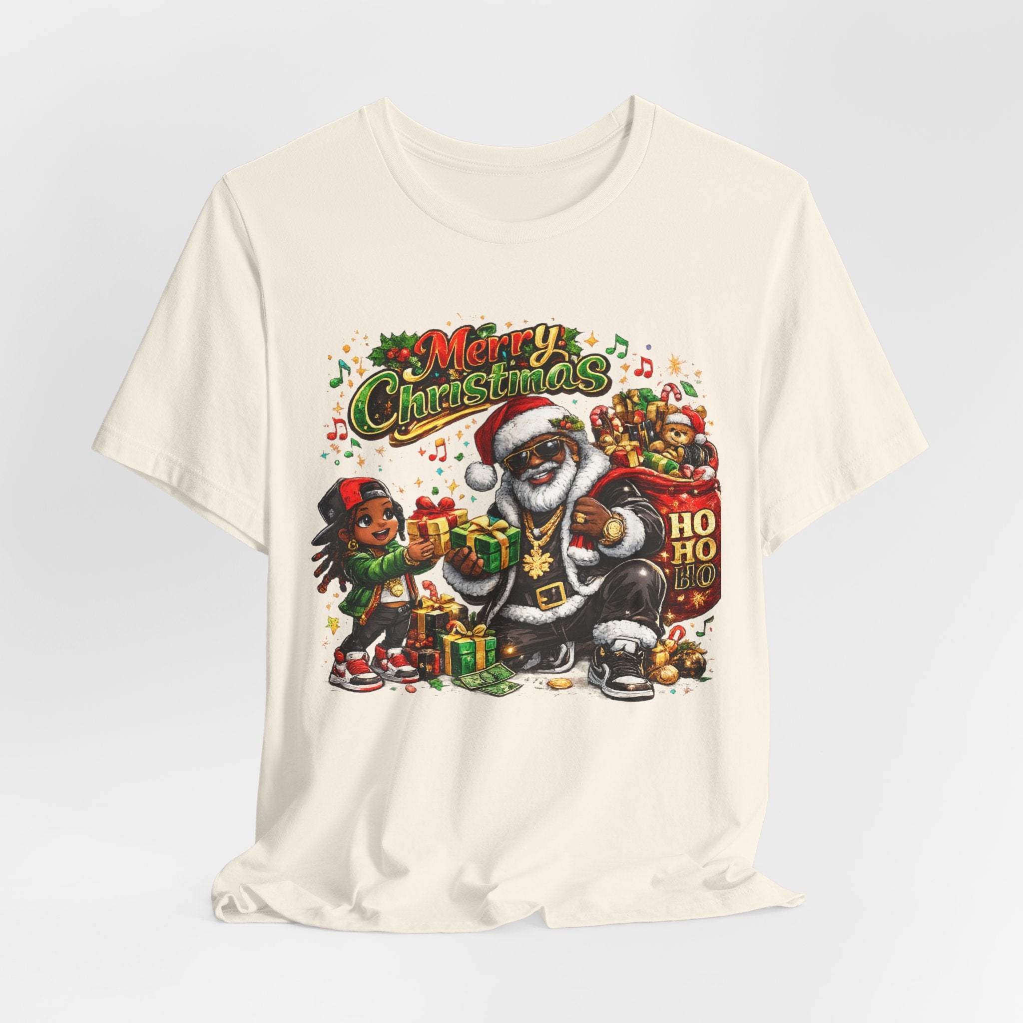 Black Santa Merry Christmas Shirt – Hip Hop Santa Gift Tee | Melanin Family Holiday Shirt